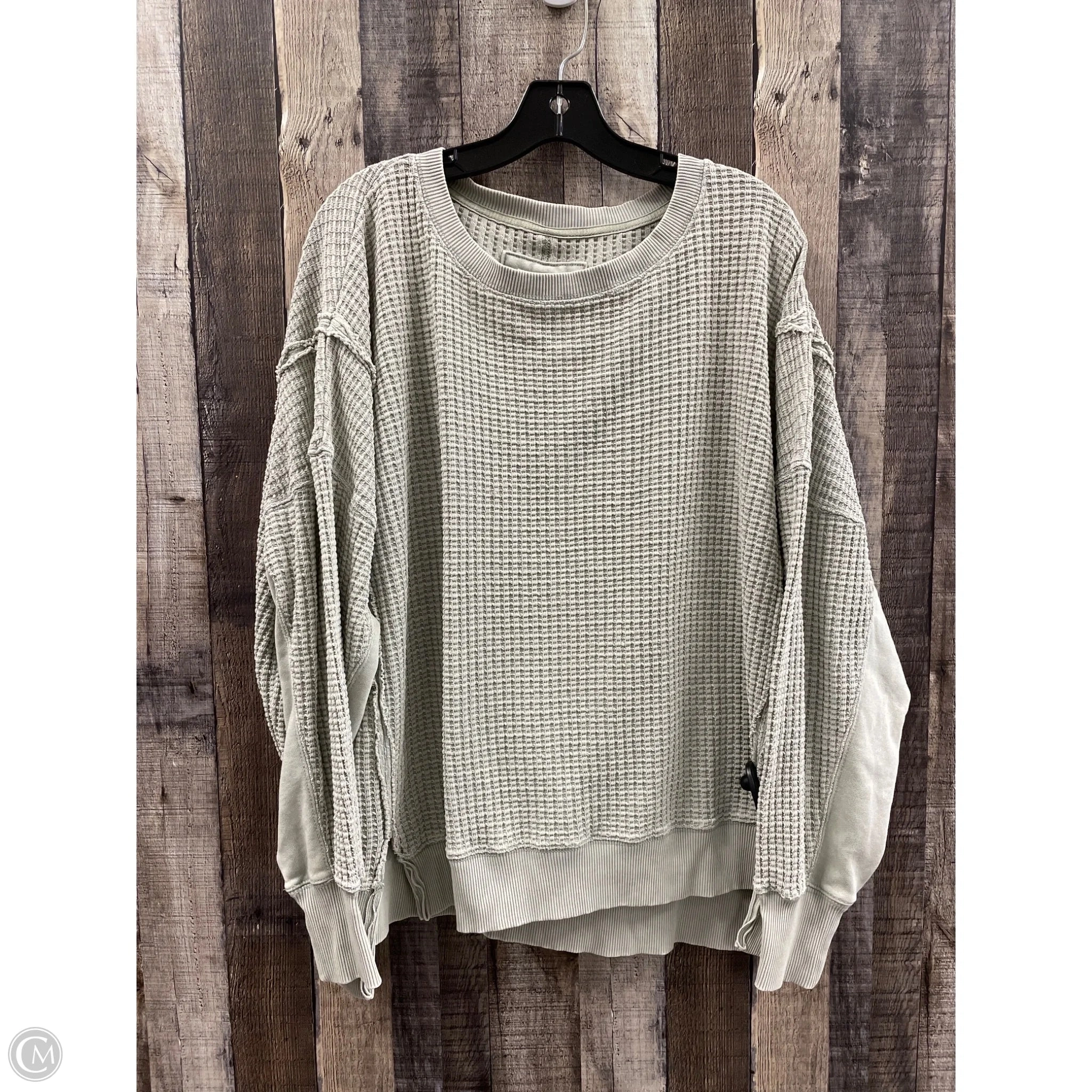 Top Long Sleeve By American Eagle In Green, Size: S