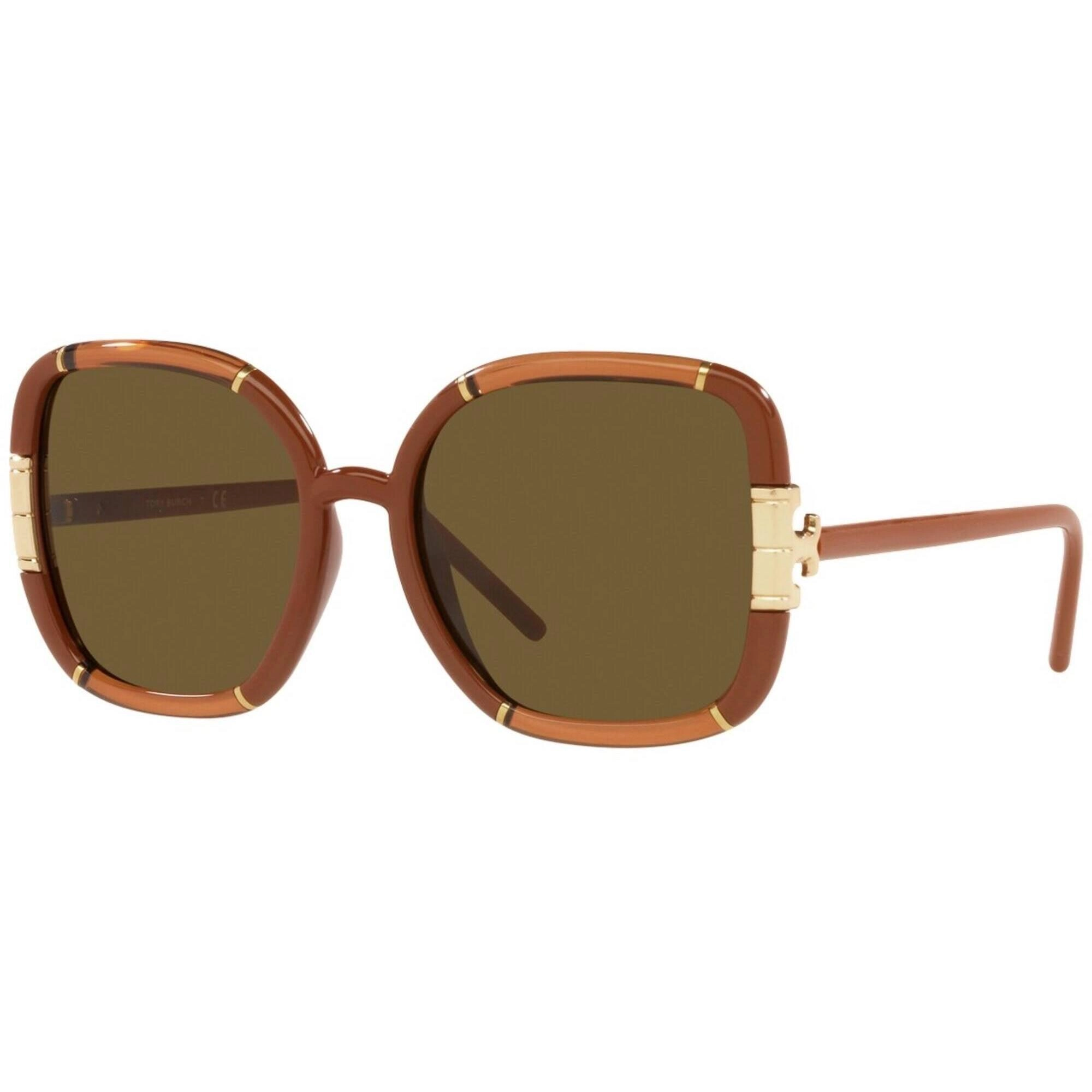 Tory Burch Women's Sunglasses - Oversized Frame Solid Brown Lens | 9071U 18983B57