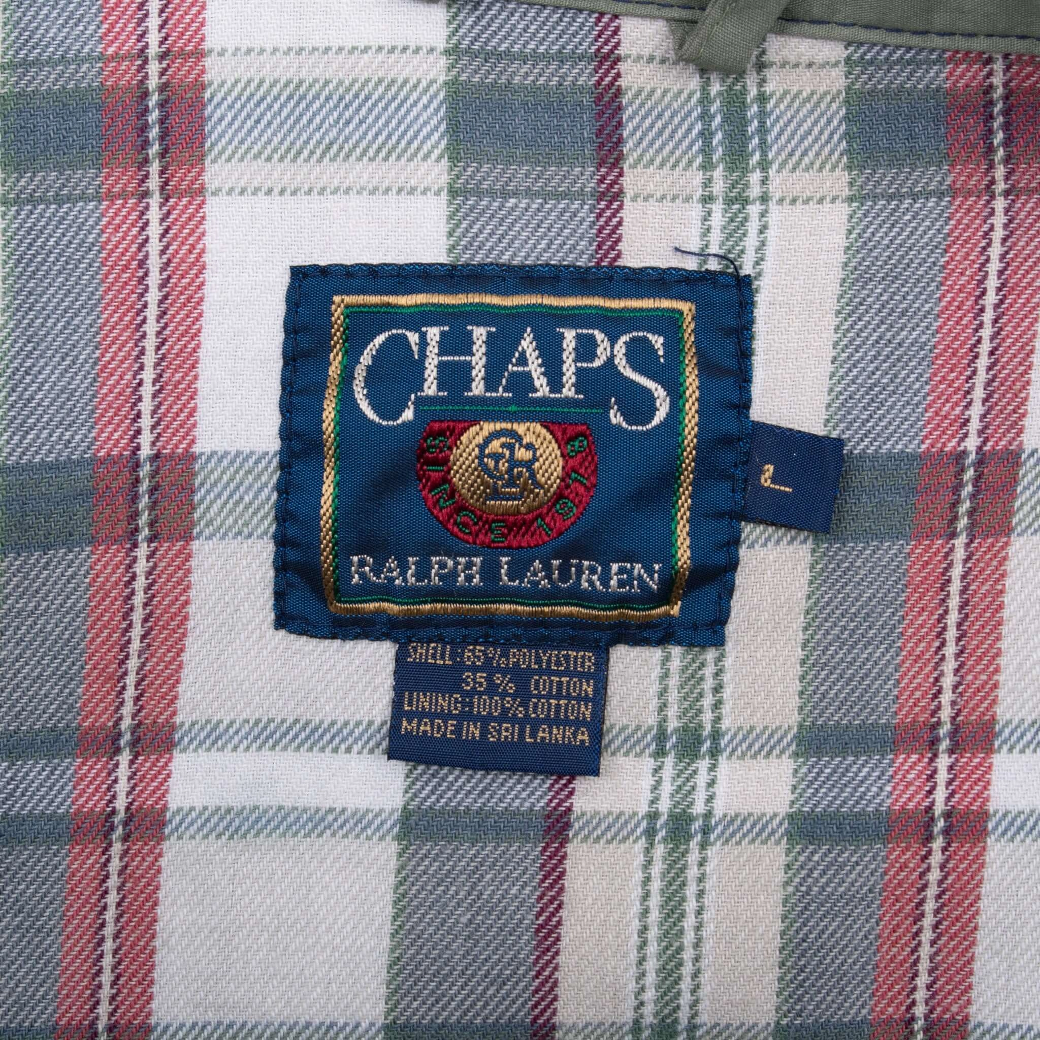 VINTAGE CHAPS RALPH LAUREN BLUE HARRINGTON GOLF JACKET 1990S LARGE
