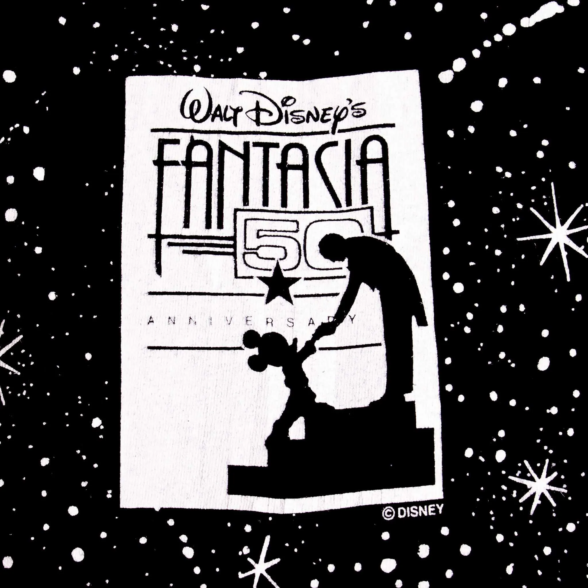 VINTAGE DISNEY FANTASIA 50 YEARS ANNIVERSARY TEE SHIRT 1990 SIZE MEDIUM MADE IN USA