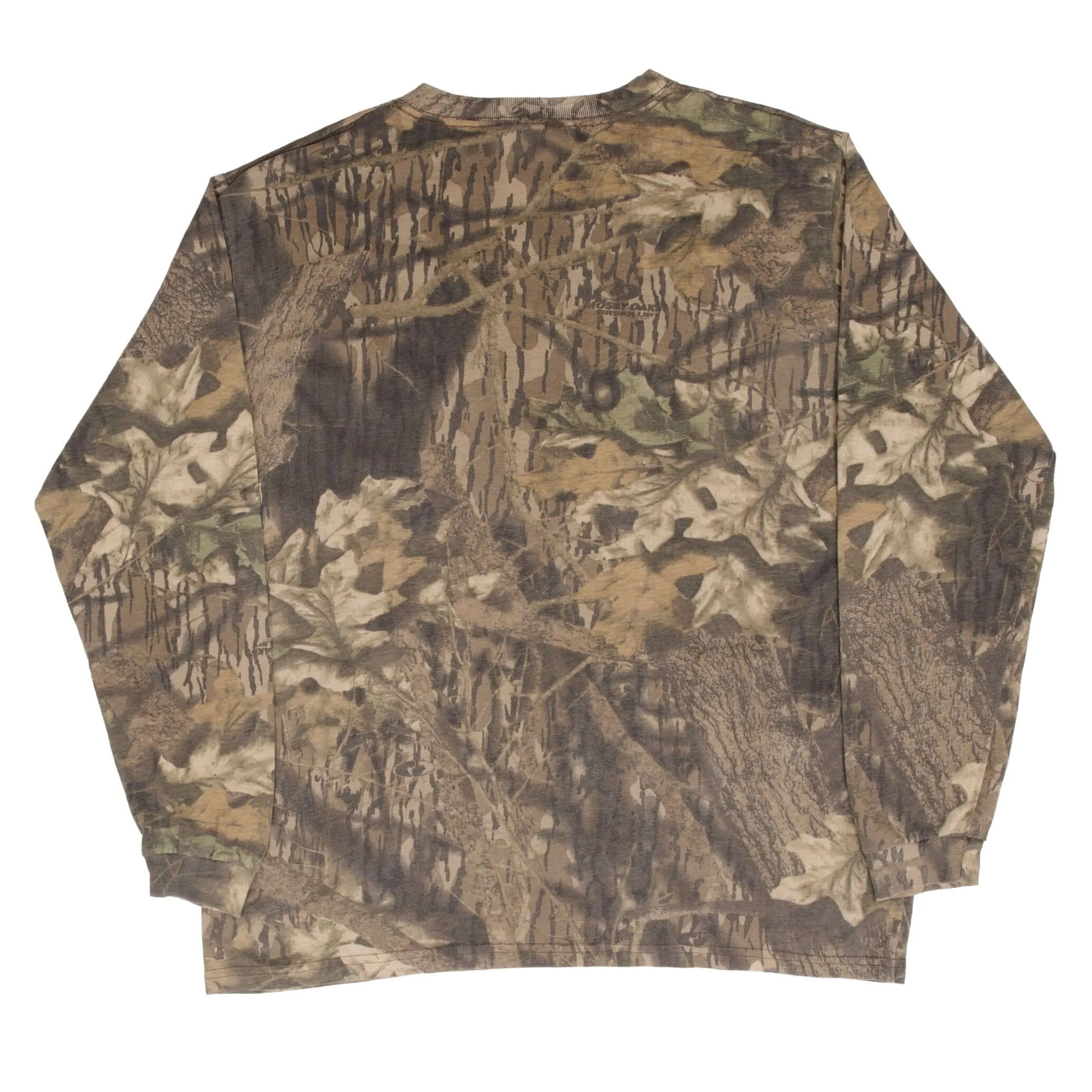 VINTAGE HUNTING MOSSY OAK BREAK UP CAMO LONG SLEEVE POCKET TEE SHIRT SIZE XL