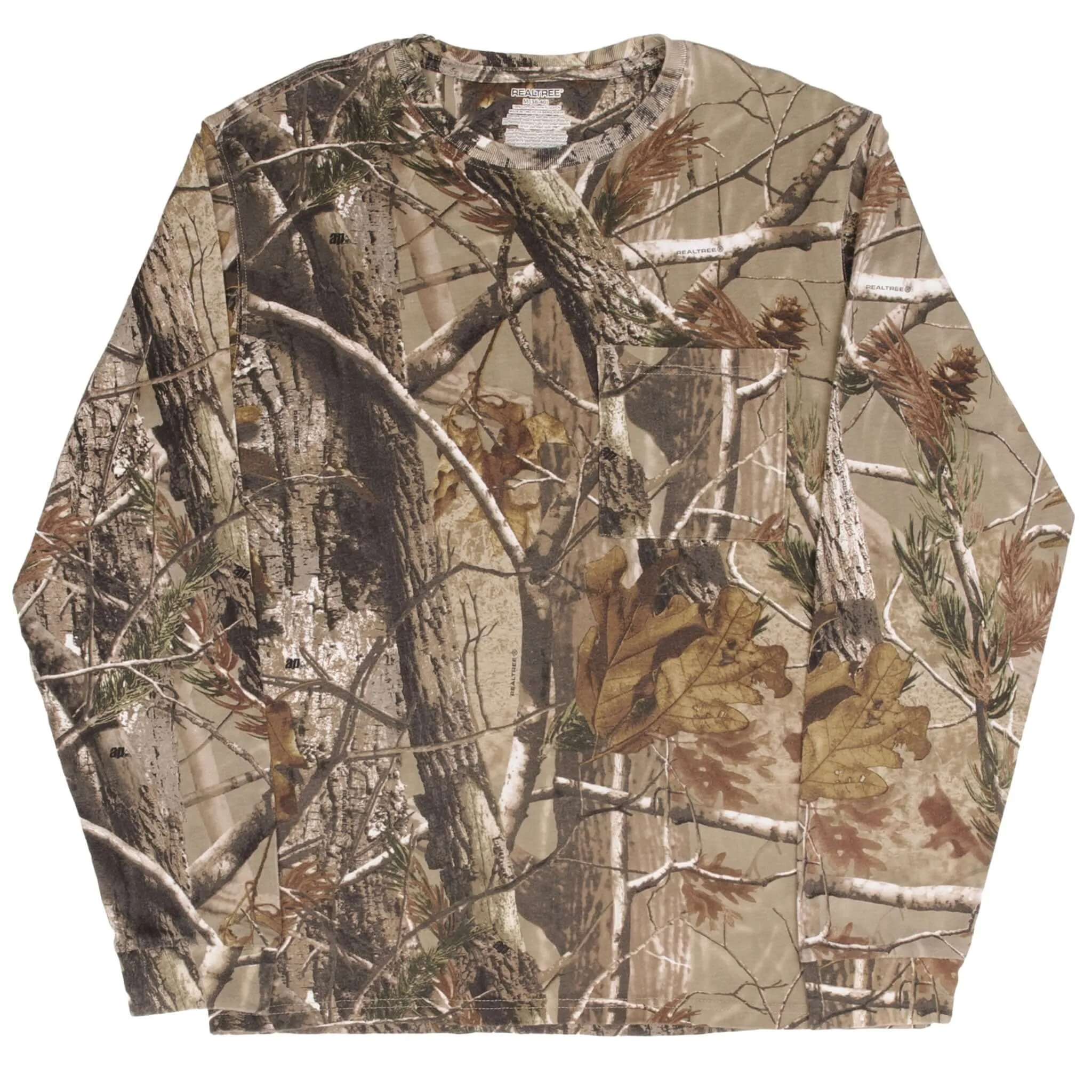 VINTAGE HUNTING REALTREE APHD CAMO LONG SLEEVE POCKET TEE SHIRT SIZE MEDIUM