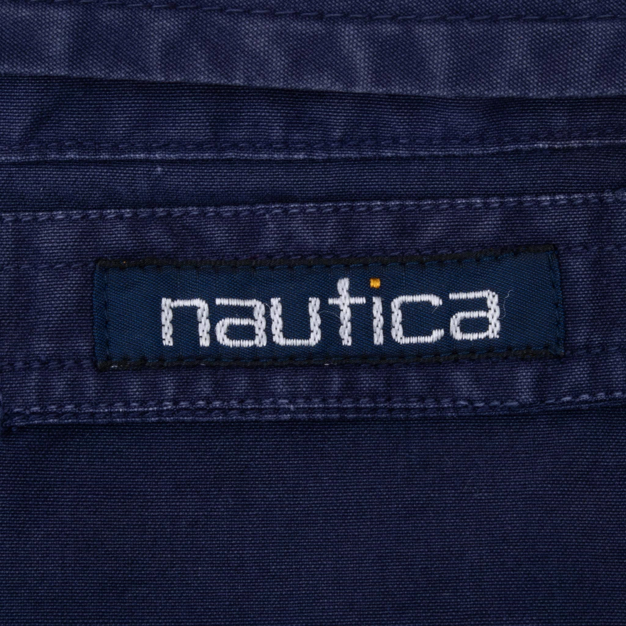 VINTAGE NAUTICA BLUE HARRINGTON GOLF JACKET 1990S LARGE