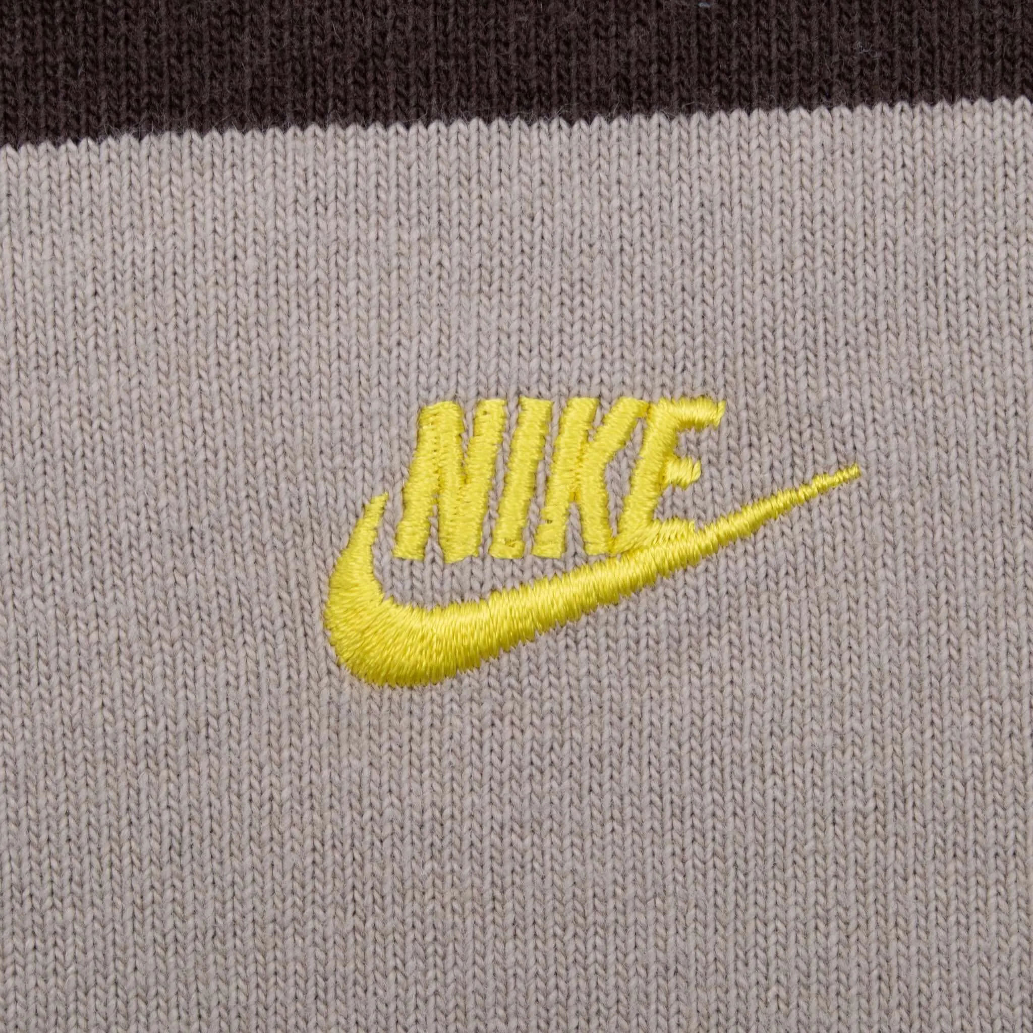 VINTAGE NIKE CLASSIC SWOOSH BEIGE & BROWN POLO SHIRT 2000S LARGE