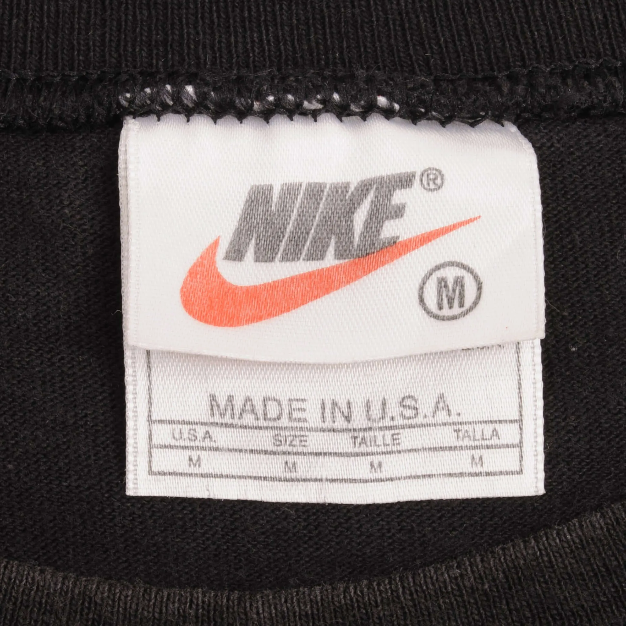 VINTAGE NIKE CLASSIC SWOOSH BLACK TANK TOP TEE SHIRT 1990S MEDIUM MADE IN USA