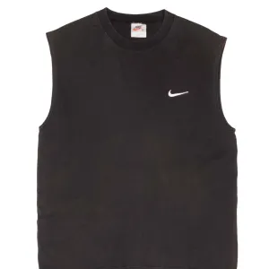 VINTAGE NIKE CLASSIC SWOOSH BLACK TANK TOP TEE SHIRT 1990S MEDIUM MADE IN USA