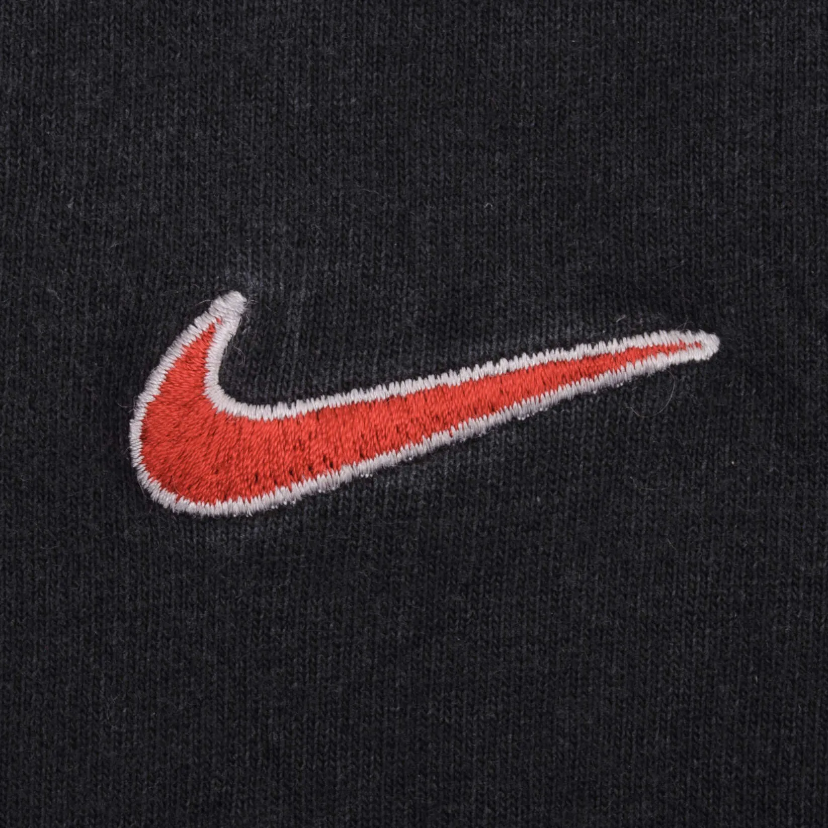 VINTAGE NIKE CLASSIC SWOOSH BLACK TEE SHIRT LATE 1990S MEDIUM MADE IN USA