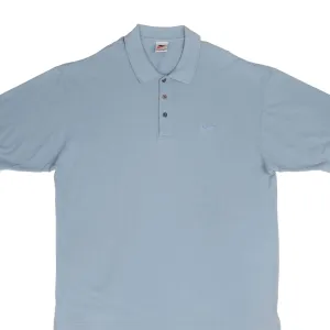 VINTAGE NIKE CLASSIC SWOOSH BLUE POLO SHIRT 1990S SIZE LARGE