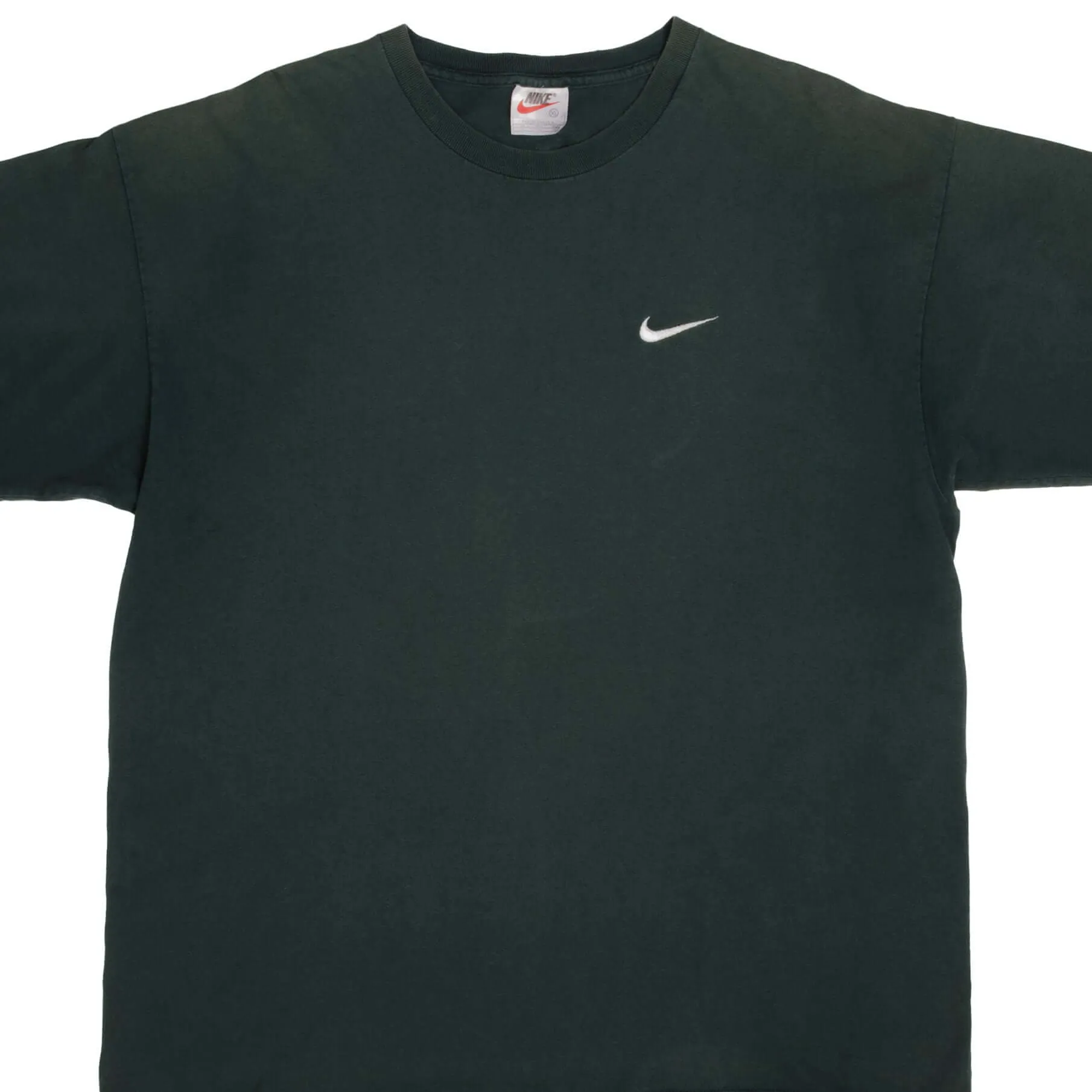 VINTAGE NIKE CLASSIC SWOOSH GREEN TEE SHIRT LATE 1990S XL MADE IN USA