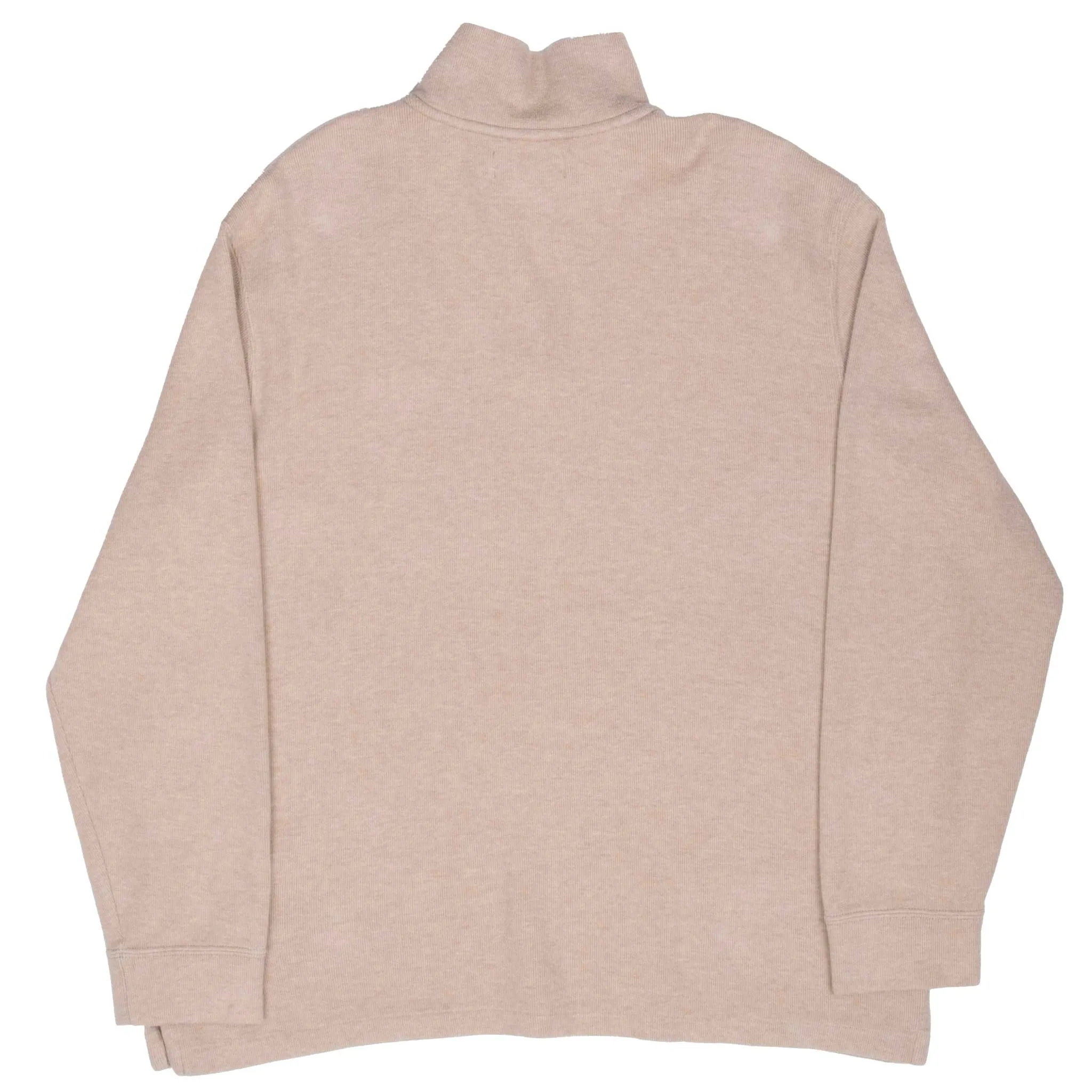 VINTAGE POLO RALPH LAUREN BEIGE 1990S QUARTER 1/4 ZIP SWEATER 2XL