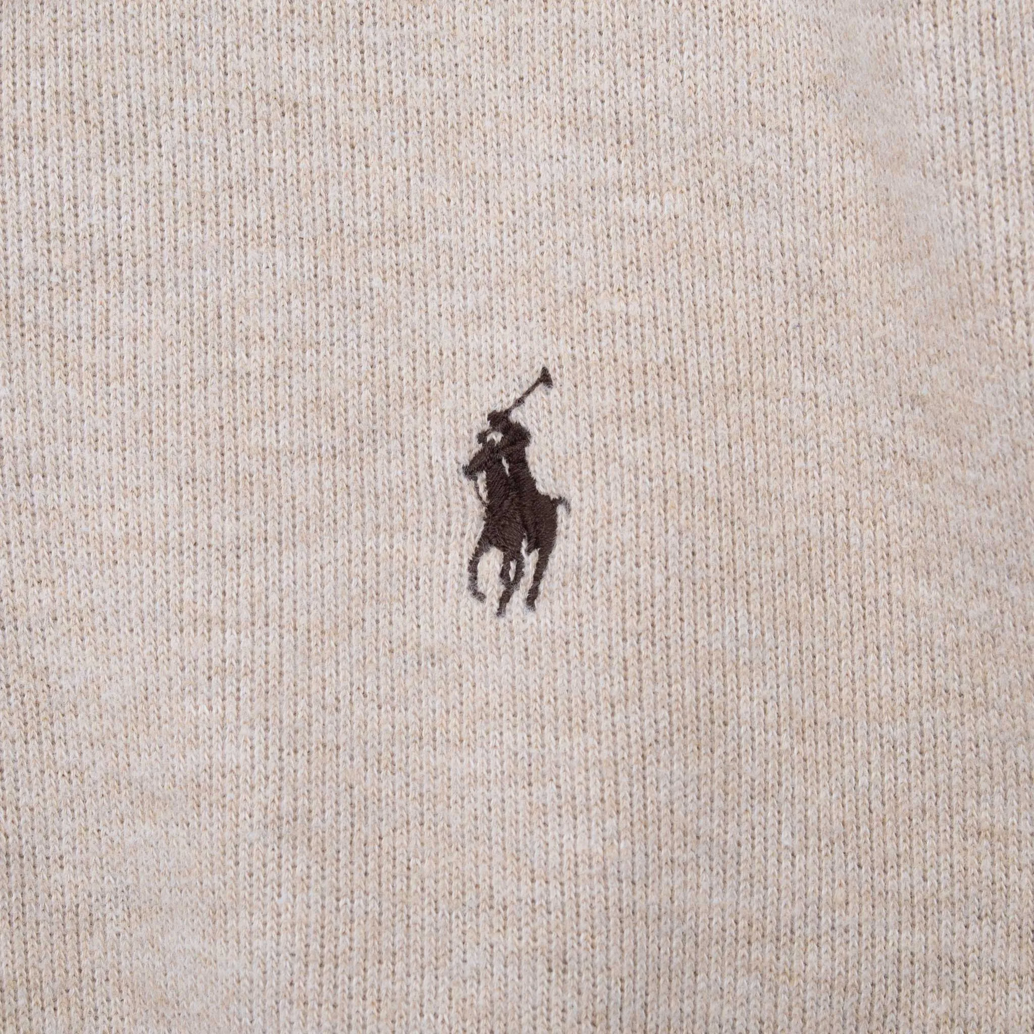 VINTAGE POLO RALPH LAUREN BEIGE 1990S QUARTER 1/4 ZIP SWEATER 2XL