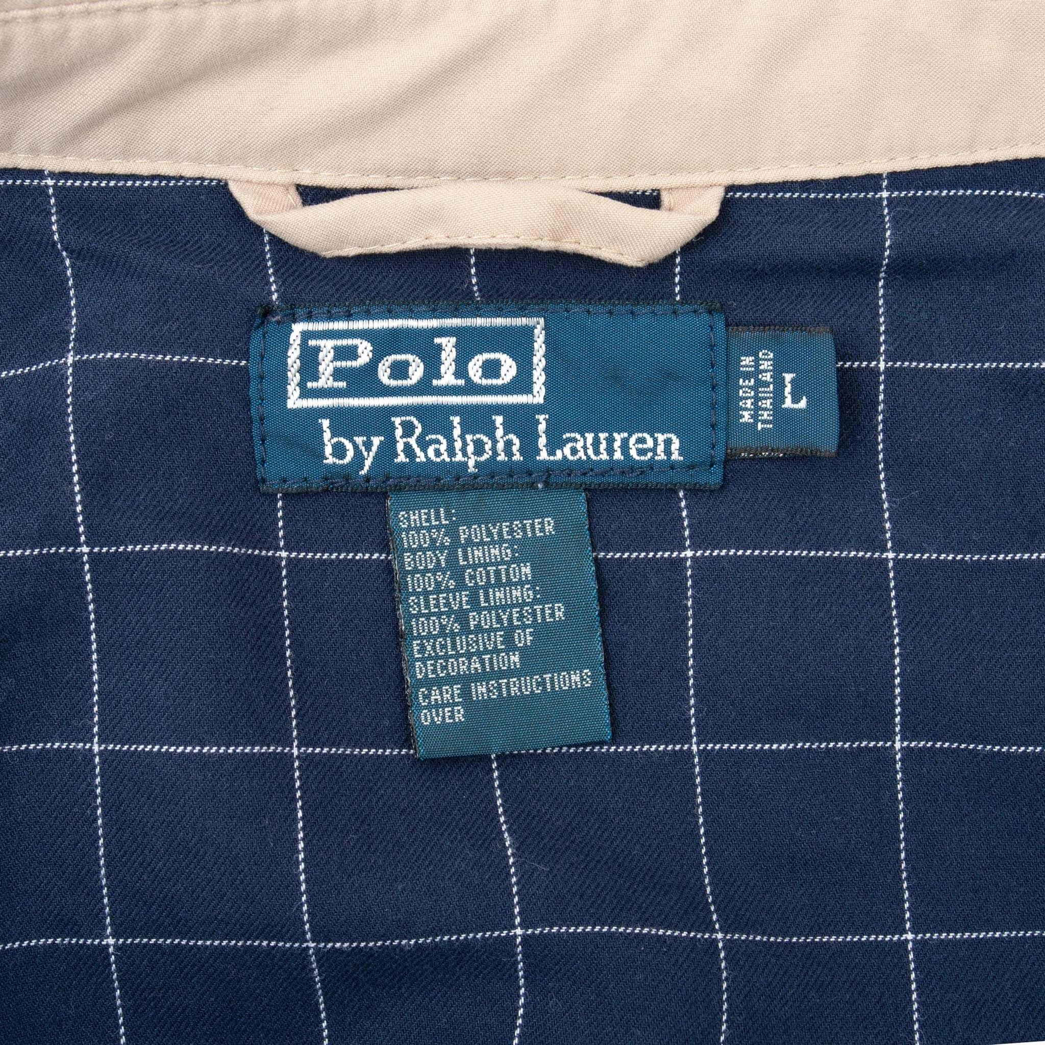 VINTAGE POLO RALPH LAUREN BEIGE HARRINGTON GOLF JACKET 1990S SIZE LARGE