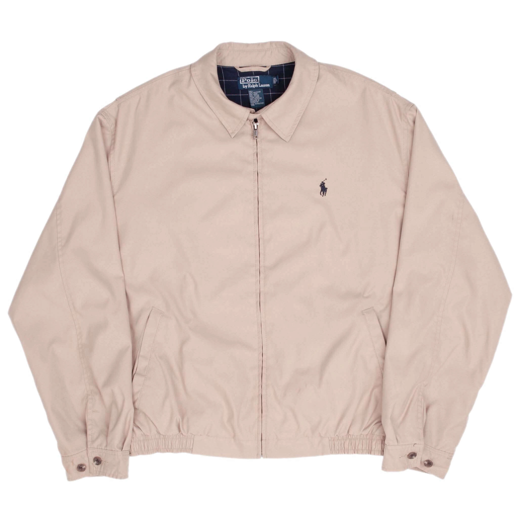 VINTAGE POLO RALPH LAUREN BEIGE HARRINGTON GOLF JACKET 1990S SIZE LARGE