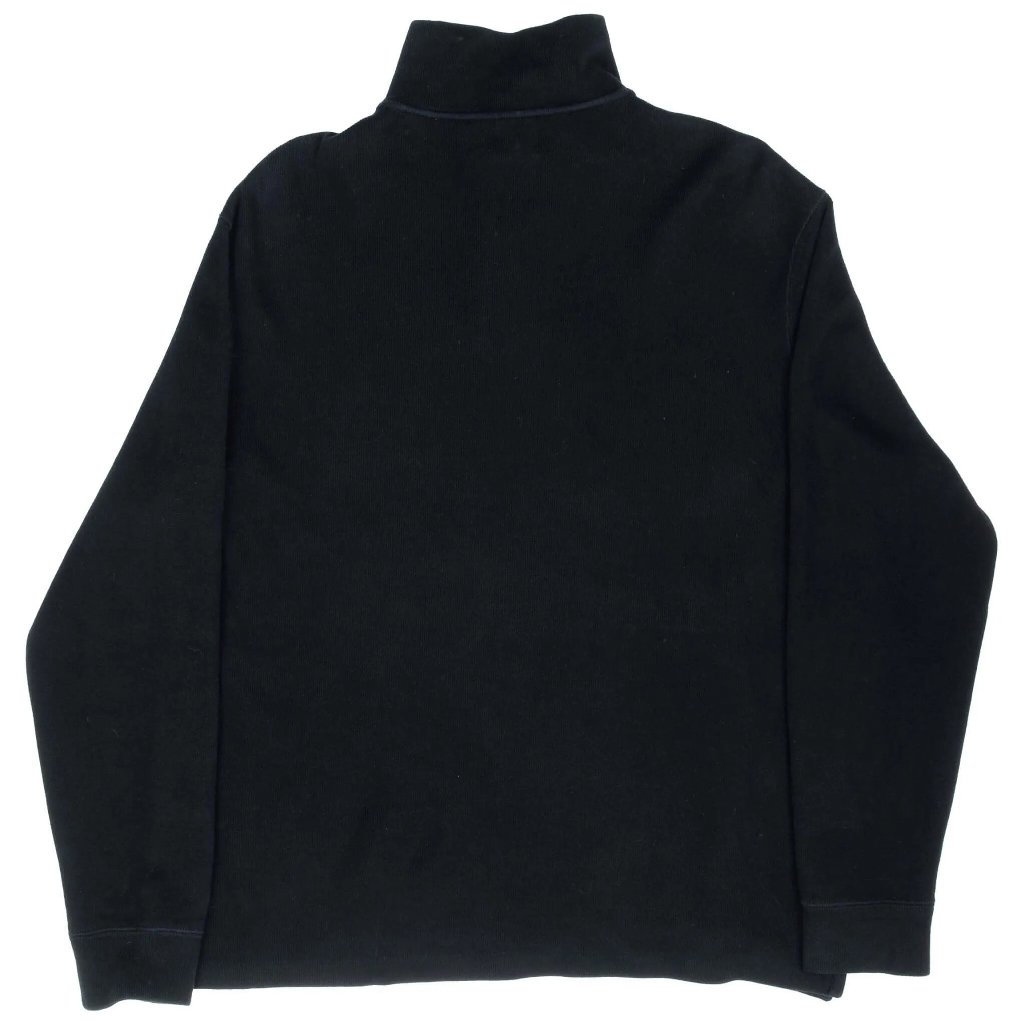 VINTAGE POLO RALPH LAUREN BLACK QUARTER 1/4 ZIP SWEATER 1990S LARGE