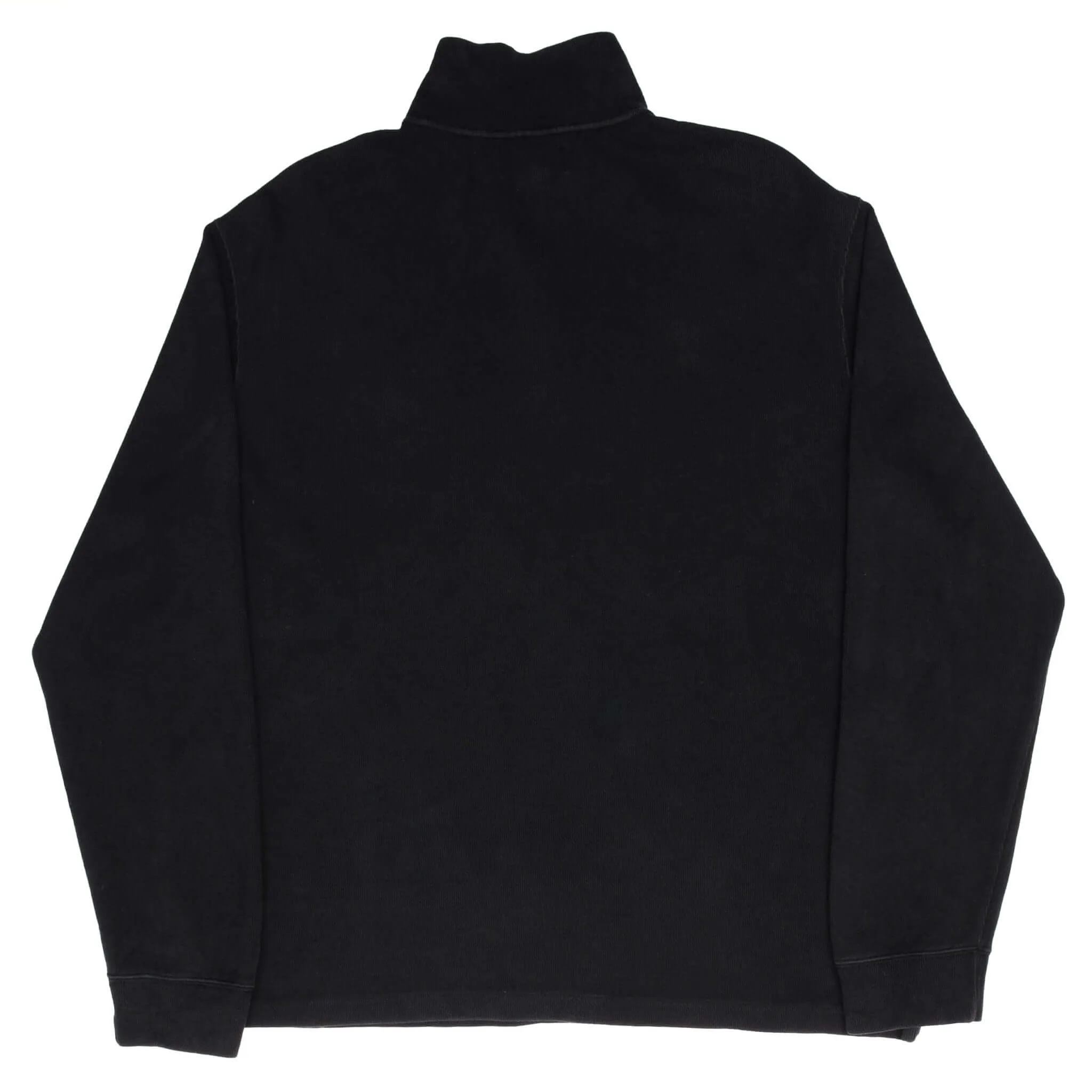 VINTAGE POLO RALPH LAUREN BLACK QUARTER 1/4 ZIP SWEATER 1990S SIZE XL