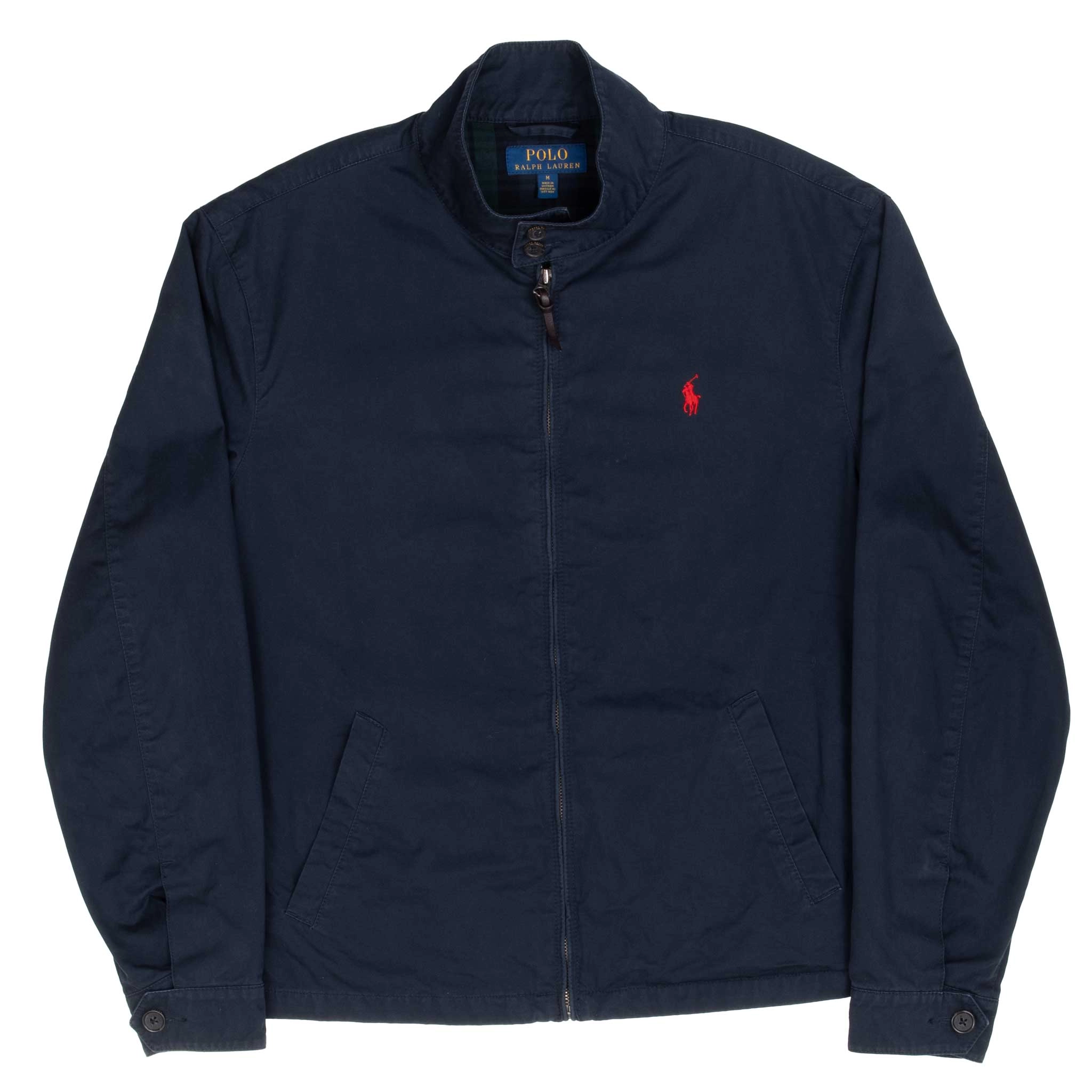VINTAGE POLO RALPH LAUREN BLUE HARRINGTON GOLF JACKET 1990S SIZE MEDIUM