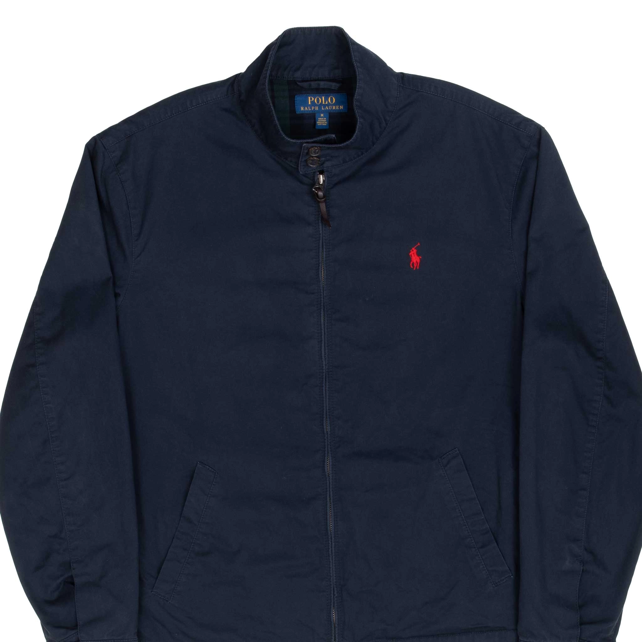 VINTAGE POLO RALPH LAUREN BLUE HARRINGTON GOLF JACKET 1990S SIZE MEDIUM