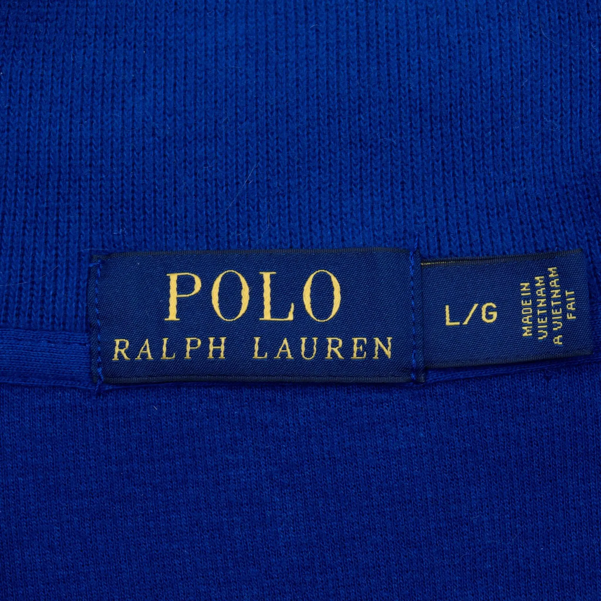 VINTAGE POLO RALPH LAUREN BLUE QUARTER 1/4 ZIP SWEATER LARGE