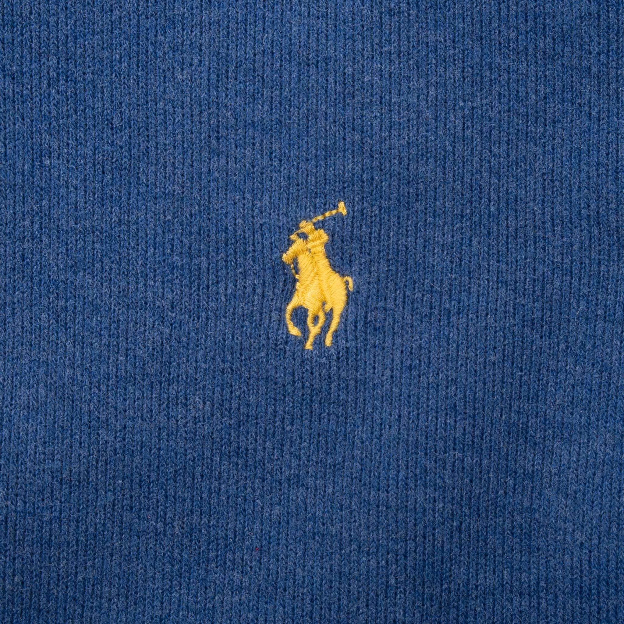 VINTAGE POLO RALPH LAUREN BLUE QUARTER 1/4 ZIP SWEATER XL