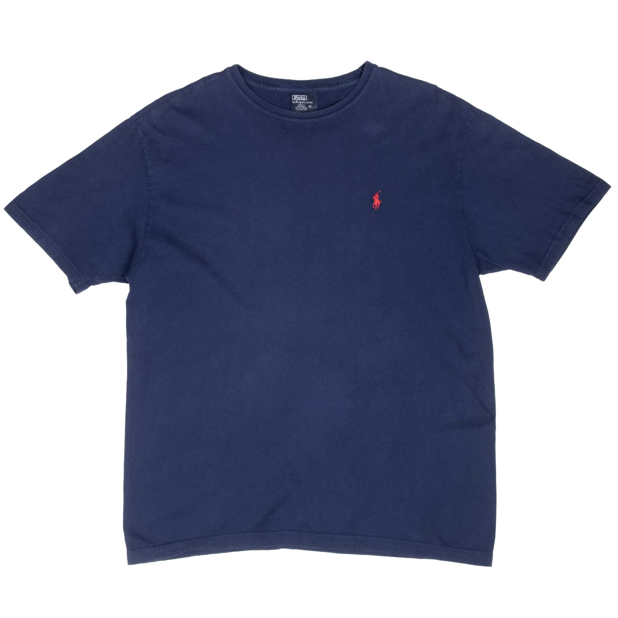 VINTAGE POLO RALPH LAUREN CLASSIC NAVY BLUE TEE SHIRT 1990S MEDIUM