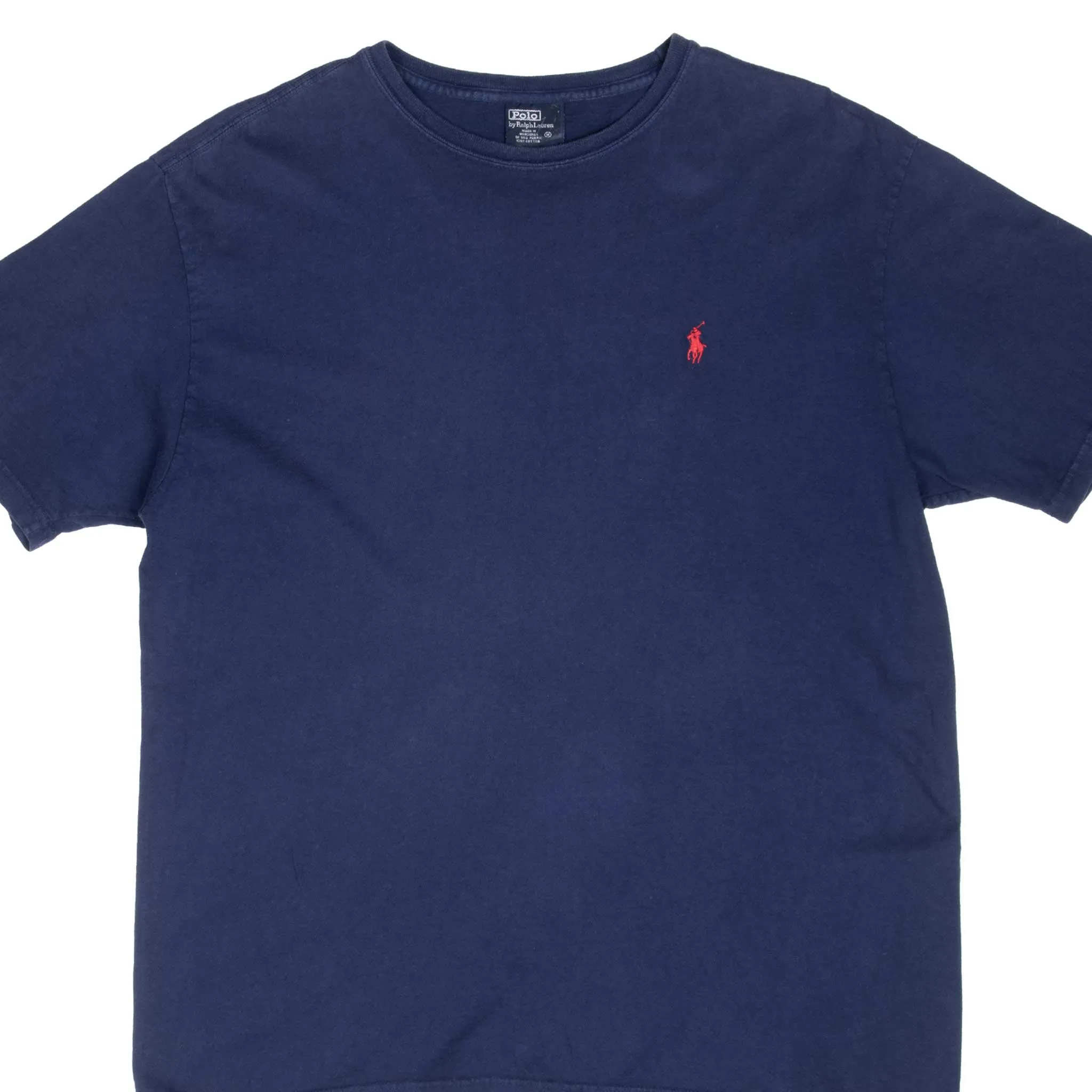 VINTAGE POLO RALPH LAUREN CLASSIC NAVY BLUE TEE SHIRT 1990S MEDIUM