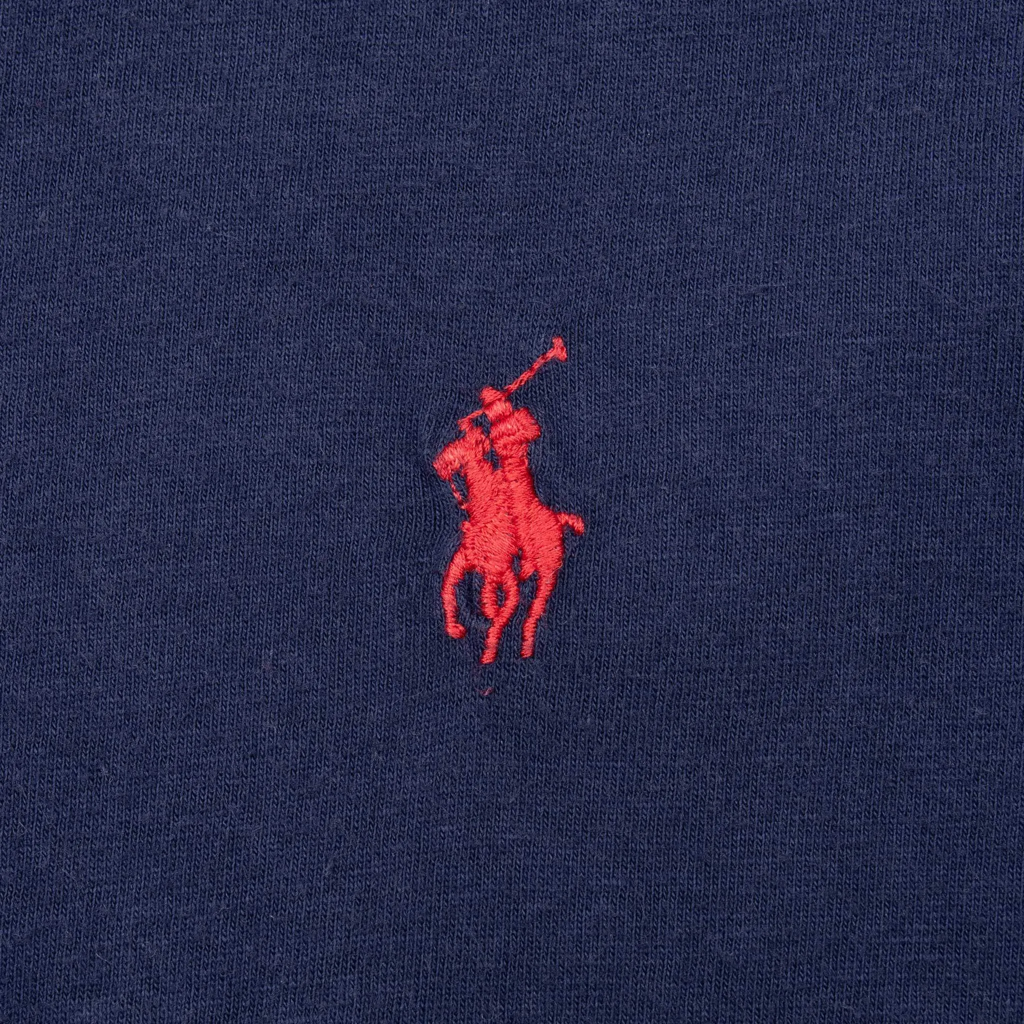 VINTAGE POLO RALPH LAUREN CLASSIC NAVY BLUE TEE SHIRT 1990S MEDIUM