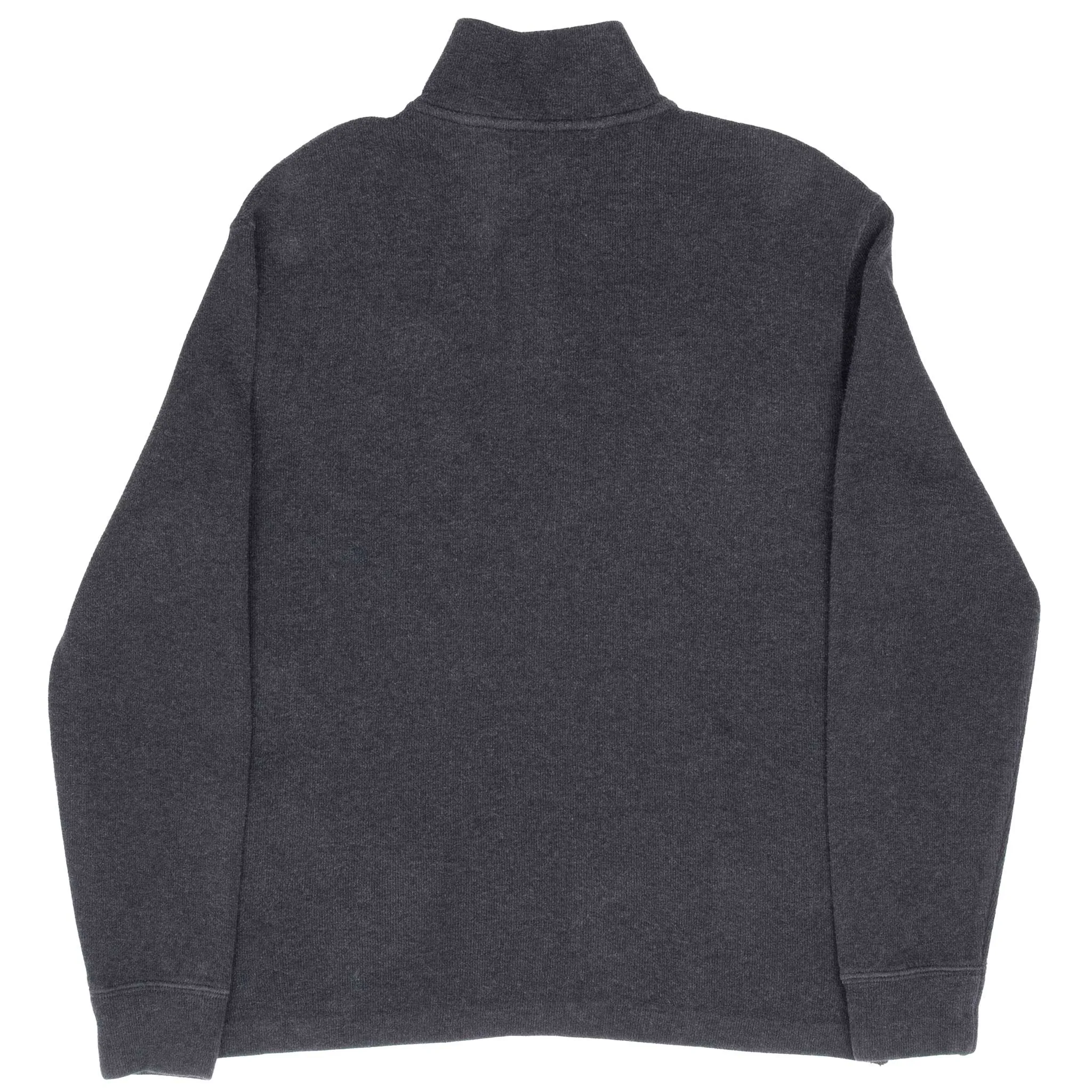 VINTAGE POLO RALPH LAUREN DARK GREY QUARTER 1/4 ZIP SWEATER 1990S SMALL
