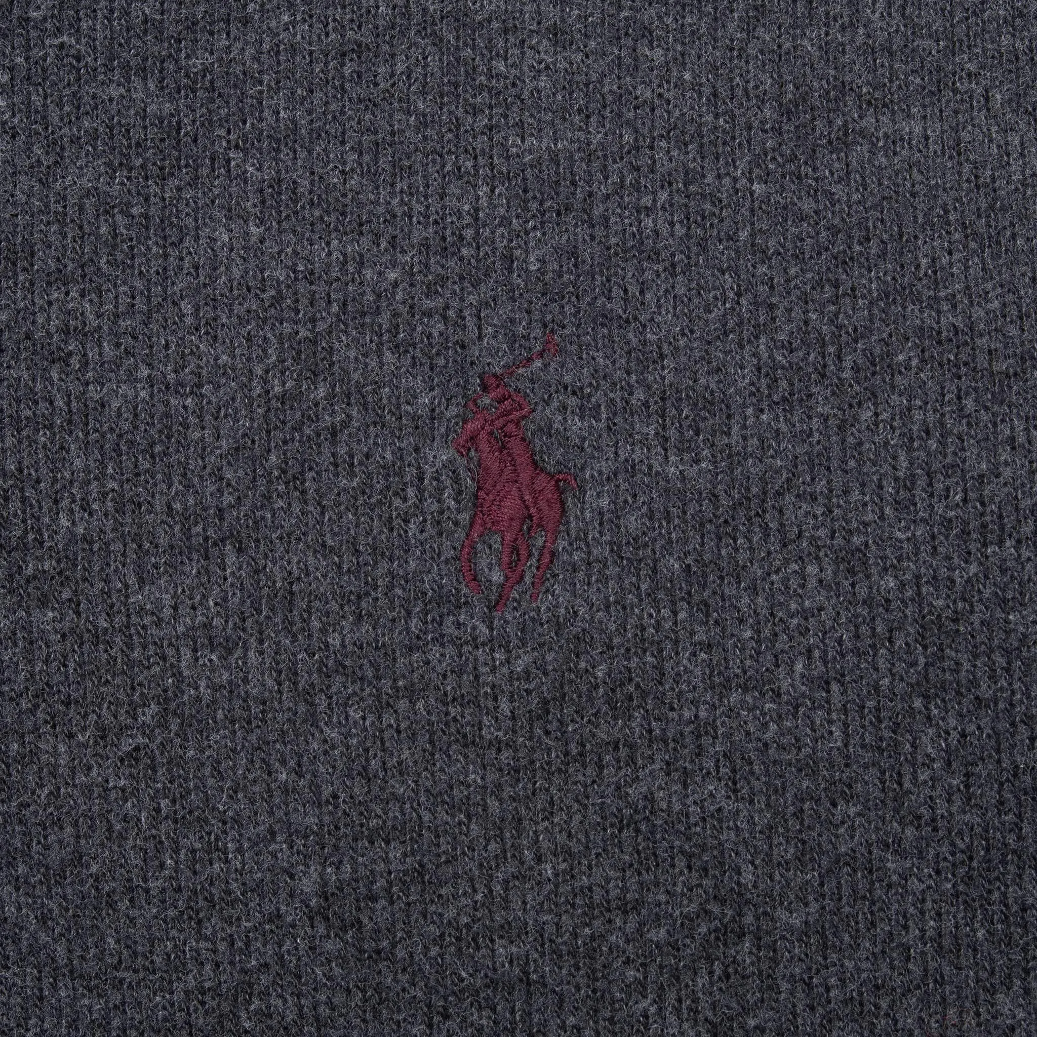 VINTAGE POLO RALPH LAUREN DARK GREY QUARTER 1/4 ZIP SWEATER 1990S SMALL