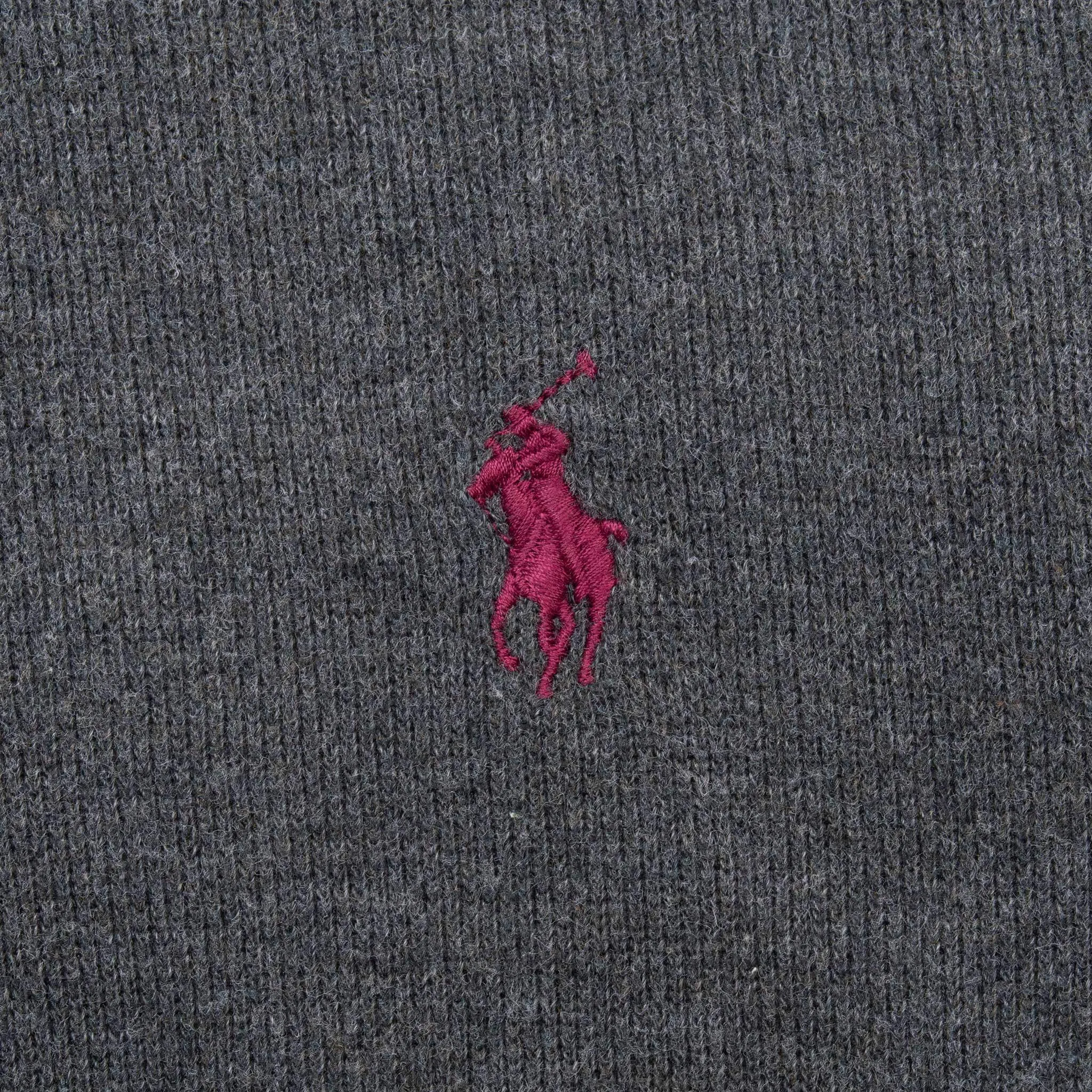 VINTAGE POLO RALPH LAUREN DARK GREY QUARTER 1/4 ZIP SWEATER MEDIUM