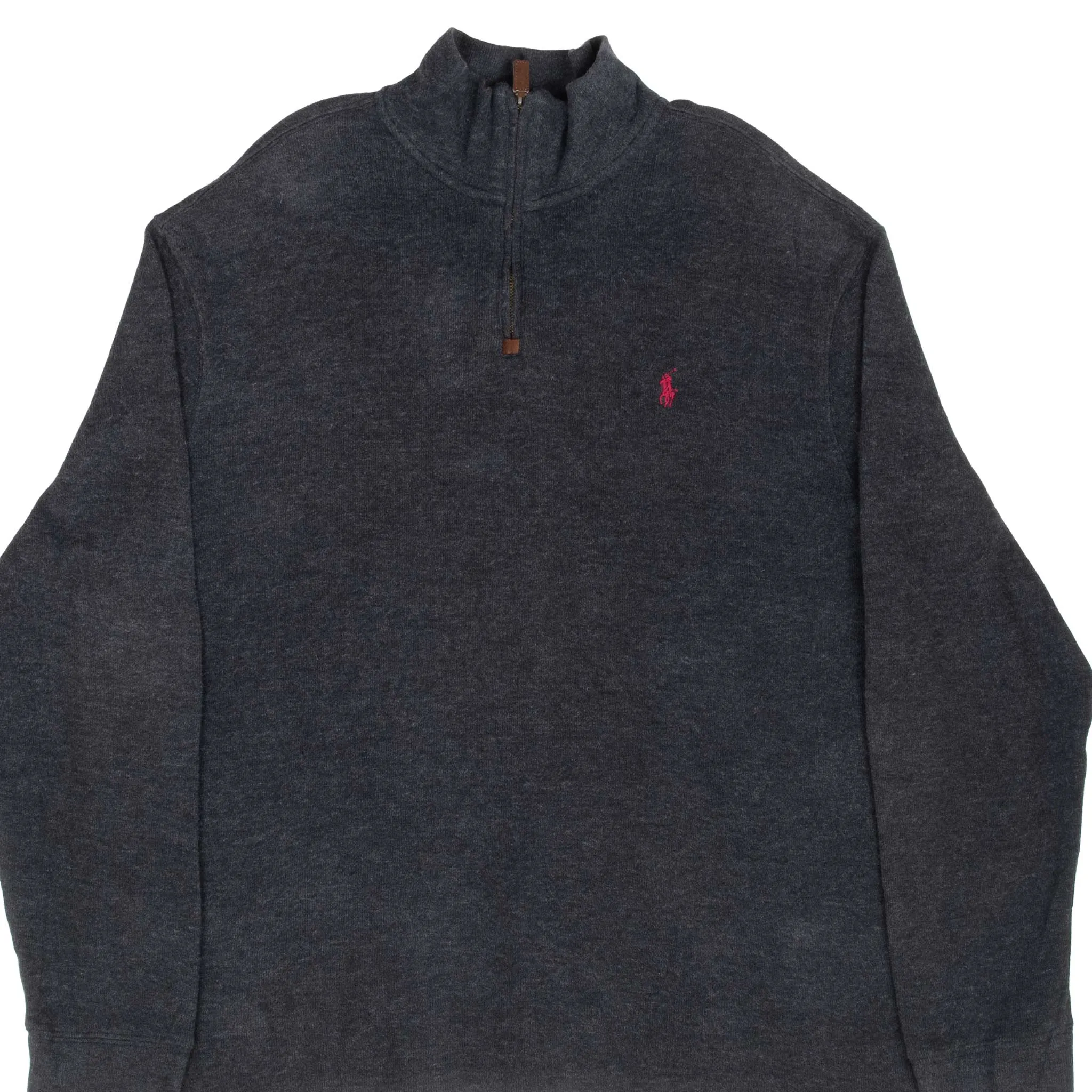 VINTAGE POLO RALPH LAUREN DARK GREY QUARTER 1/4 ZIP SWEATER XL
