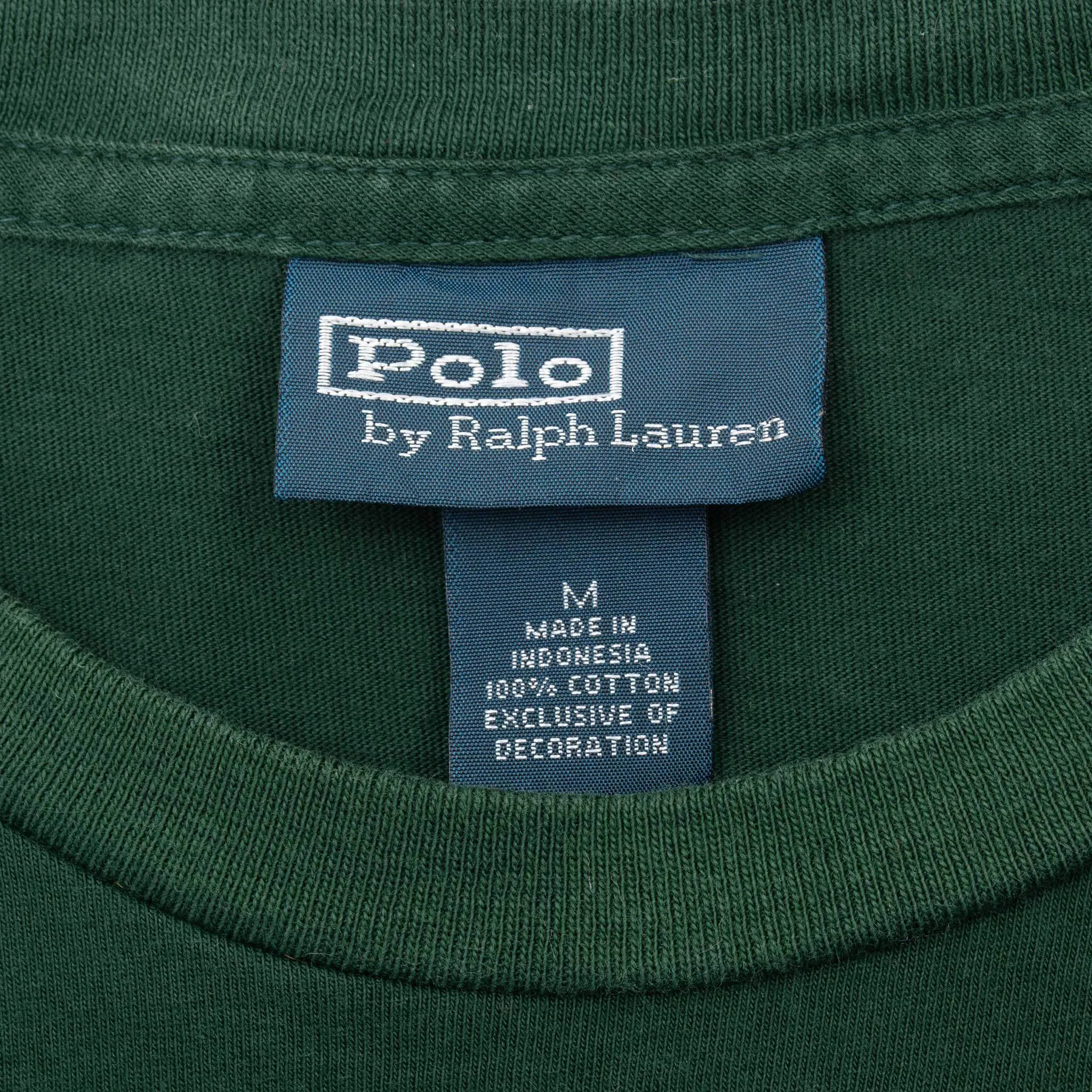 VINTAGE POLO RALPH LAUREN GREEN CLASSIC TEE SHIRT 1990S MEDIUM
