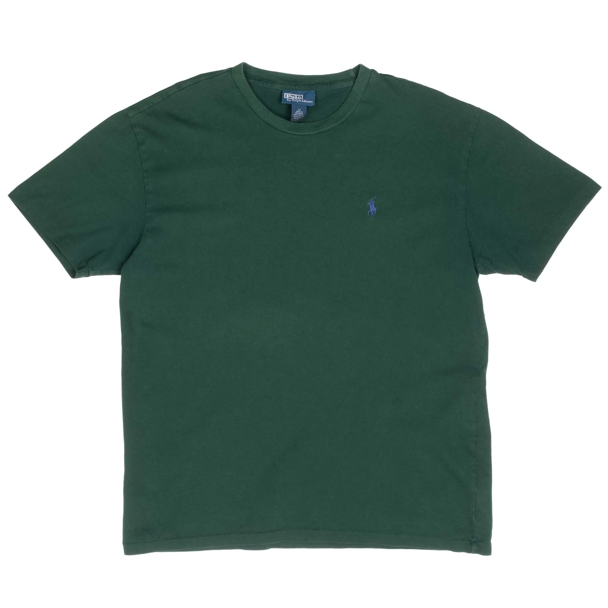 VINTAGE POLO RALPH LAUREN GREEN CLASSIC TEE SHIRT 1990S MEDIUM