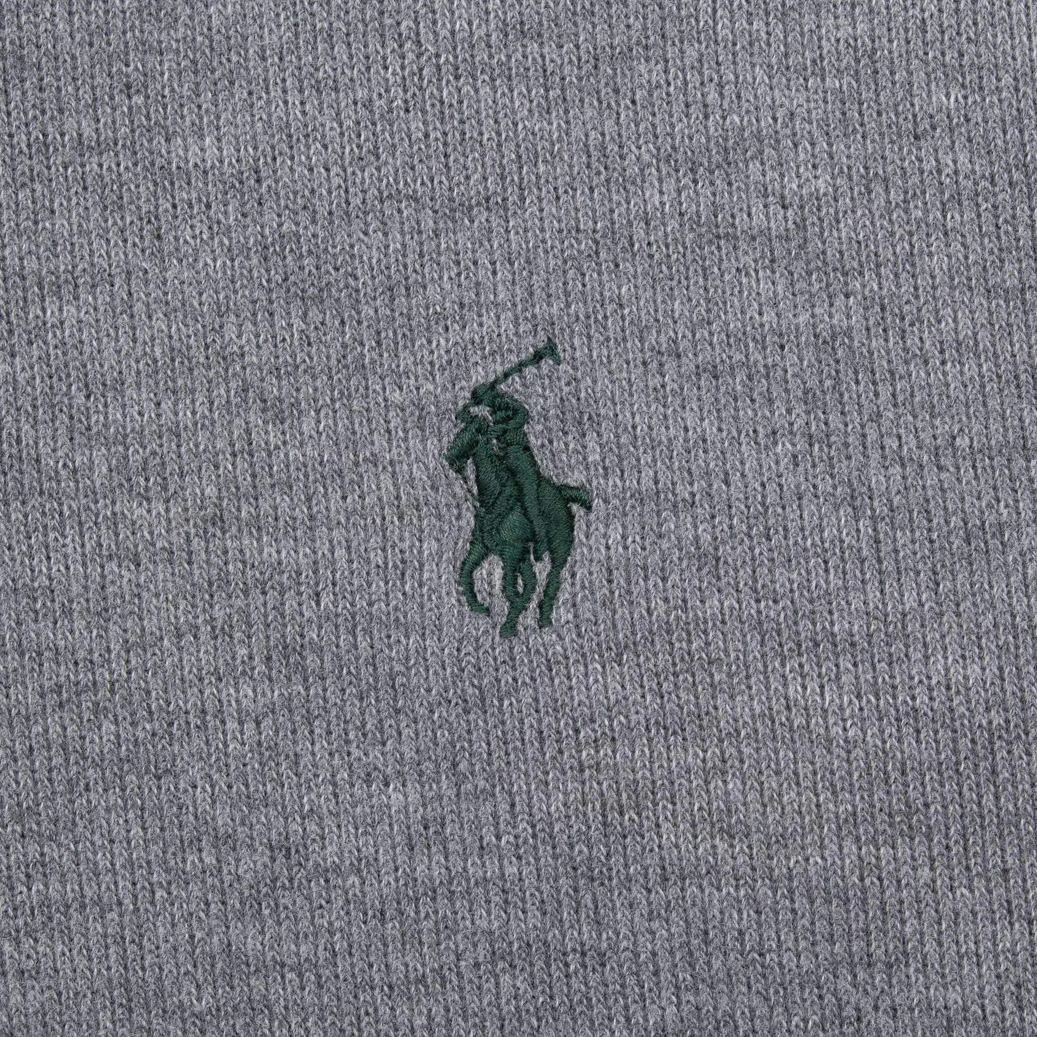 VINTAGE POLO RALPH LAUREN GREY QUARTER 1/4 ZIP SWEATER 1990S LARGE