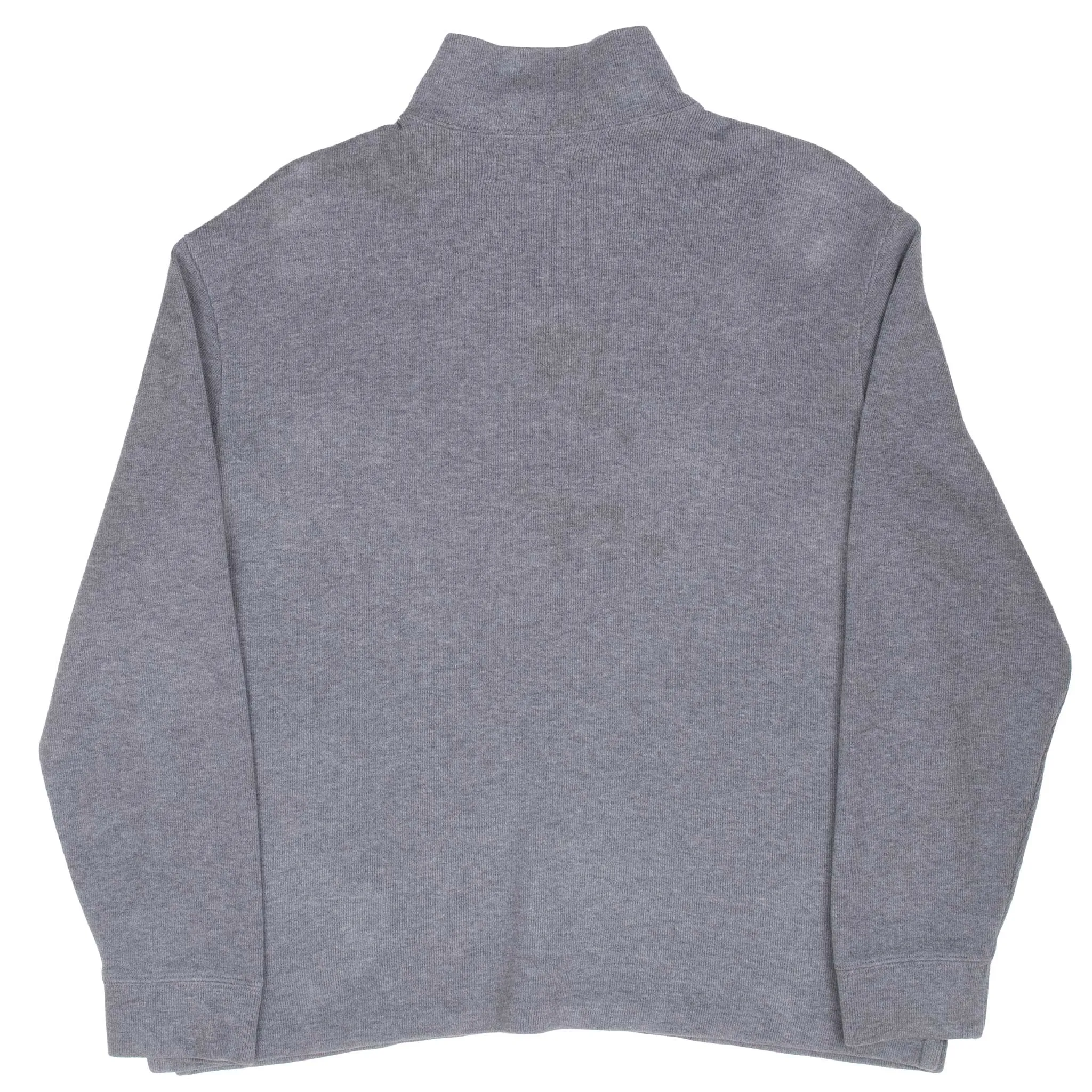 VINTAGE POLO RALPH LAUREN GREY QUARTER 1/4 ZIP SWEATER 1990S LARGE