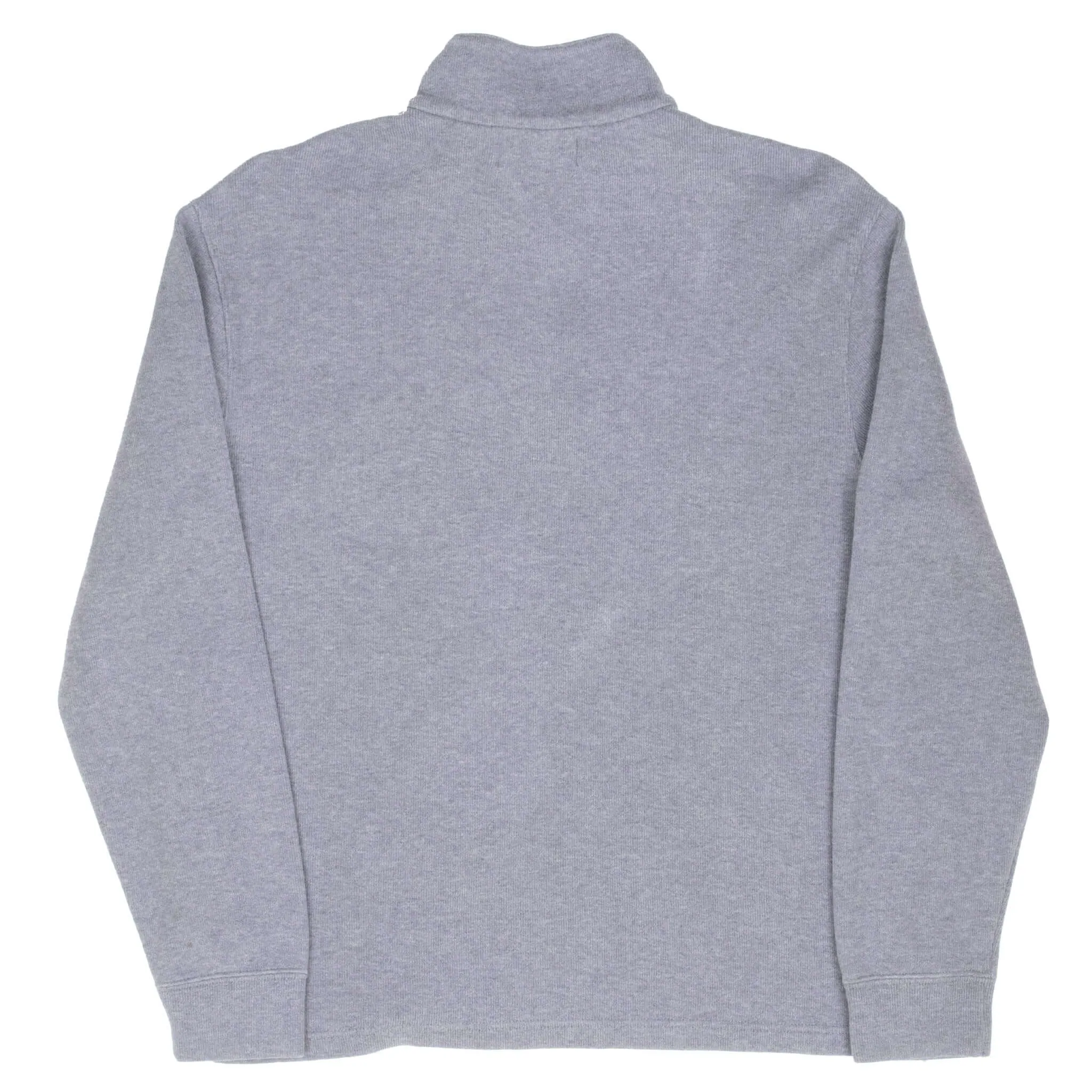 VINTAGE POLO RALPH LAUREN GREY QUARTER 1/4 ZIP SWEATER 1990S MEDIUM