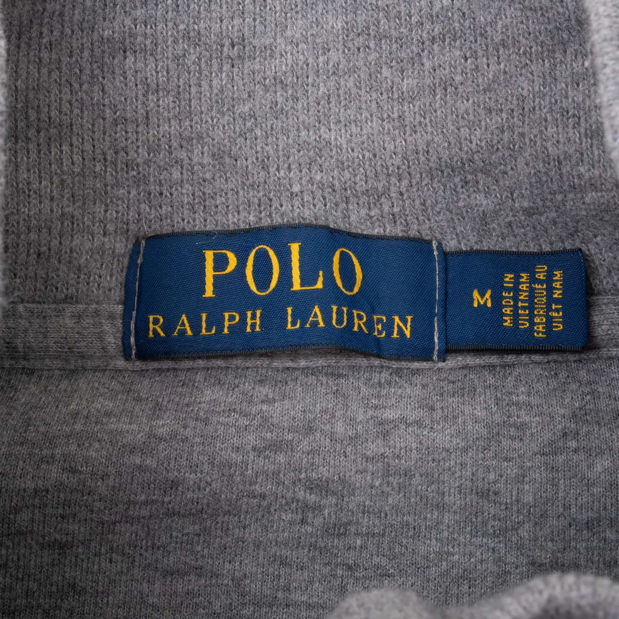 VINTAGE POLO RALPH LAUREN GREY QUARTER 1/4 ZIP SWEATER MEDIUM