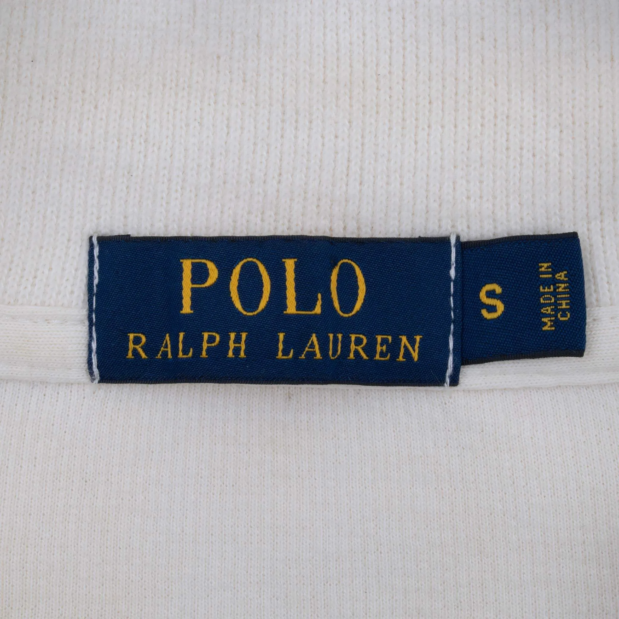 VINTAGE POLO RALPH LAUREN IVORY 1990S QUARTER 1/4 ZIP SWEATER SMALL