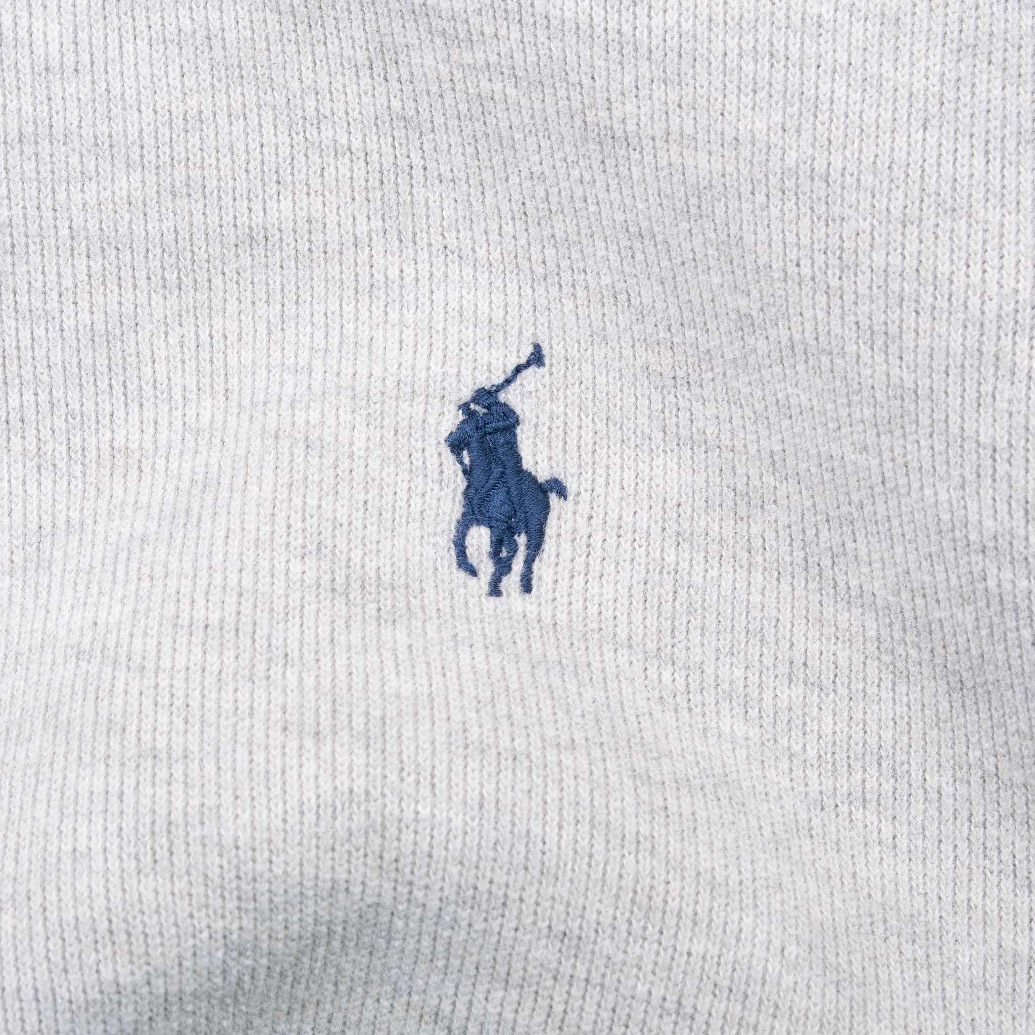 VINTAGE POLO RALPH LAUREN LIGHT GREY QUARTER 1/4 ZIP SWEATER 1990S XL
