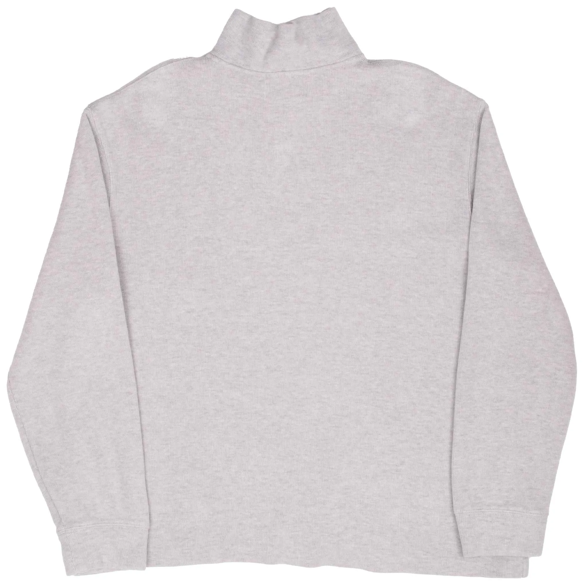 VINTAGE POLO RALPH LAUREN LIGHT GREY QUARTER 1/4 ZIP SWEATER 1990S XL