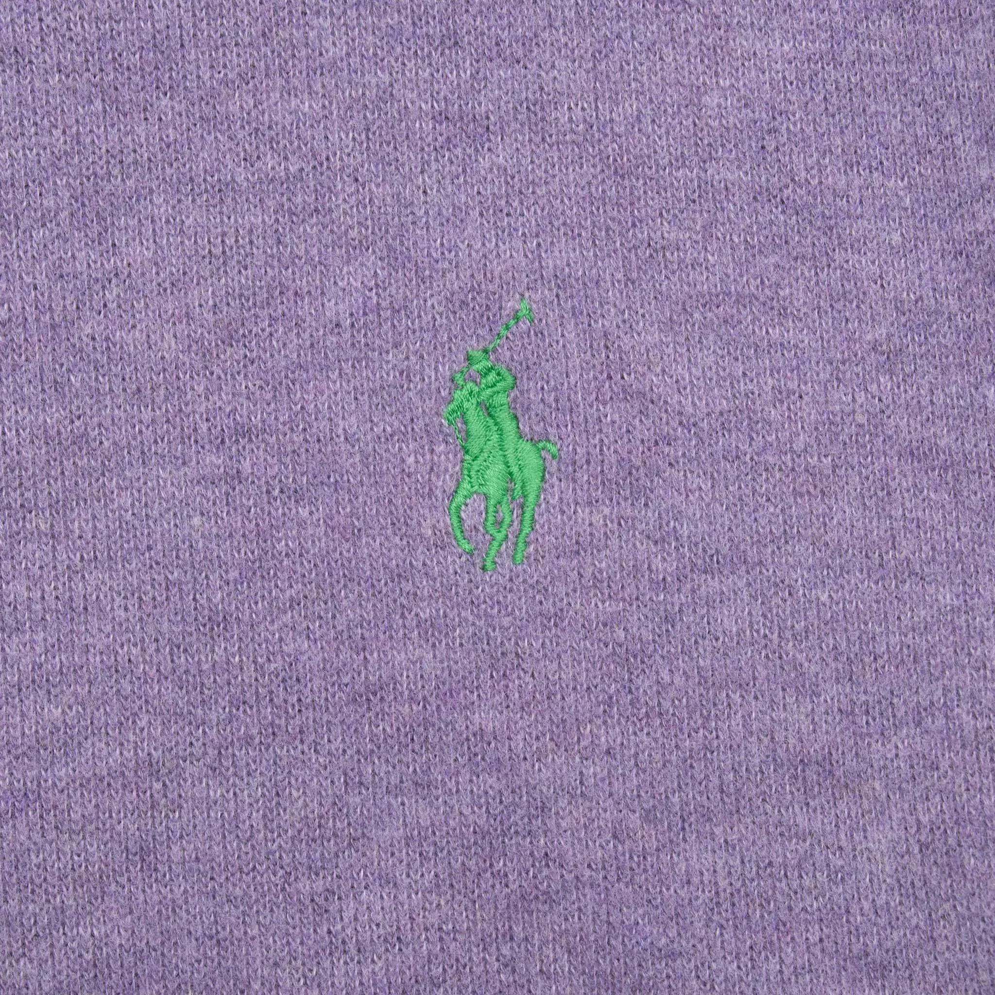 VINTAGE POLO RALPH LAUREN MAUVE QUARTER 1/4 ZIP SWEATER LARGE