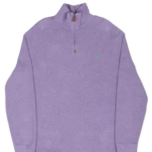 VINTAGE POLO RALPH LAUREN MAUVE QUARTER 1/4 ZIP SWEATER LARGE