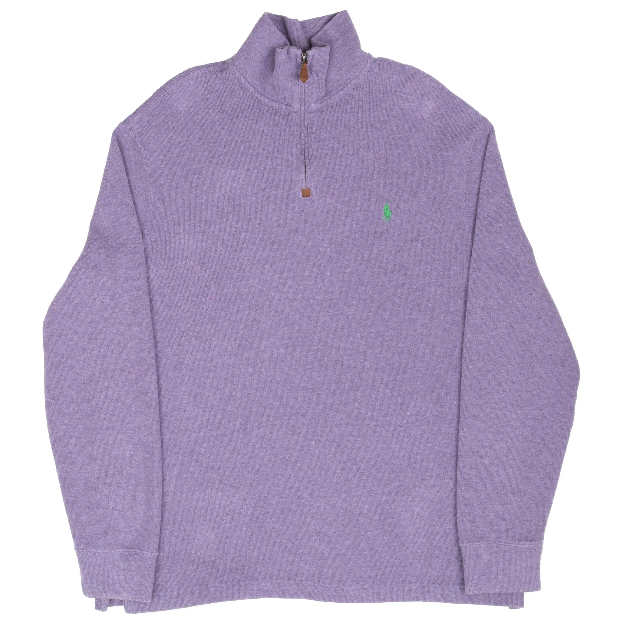 VINTAGE POLO RALPH LAUREN MAUVE QUARTER 1/4 ZIP SWEATER LARGE