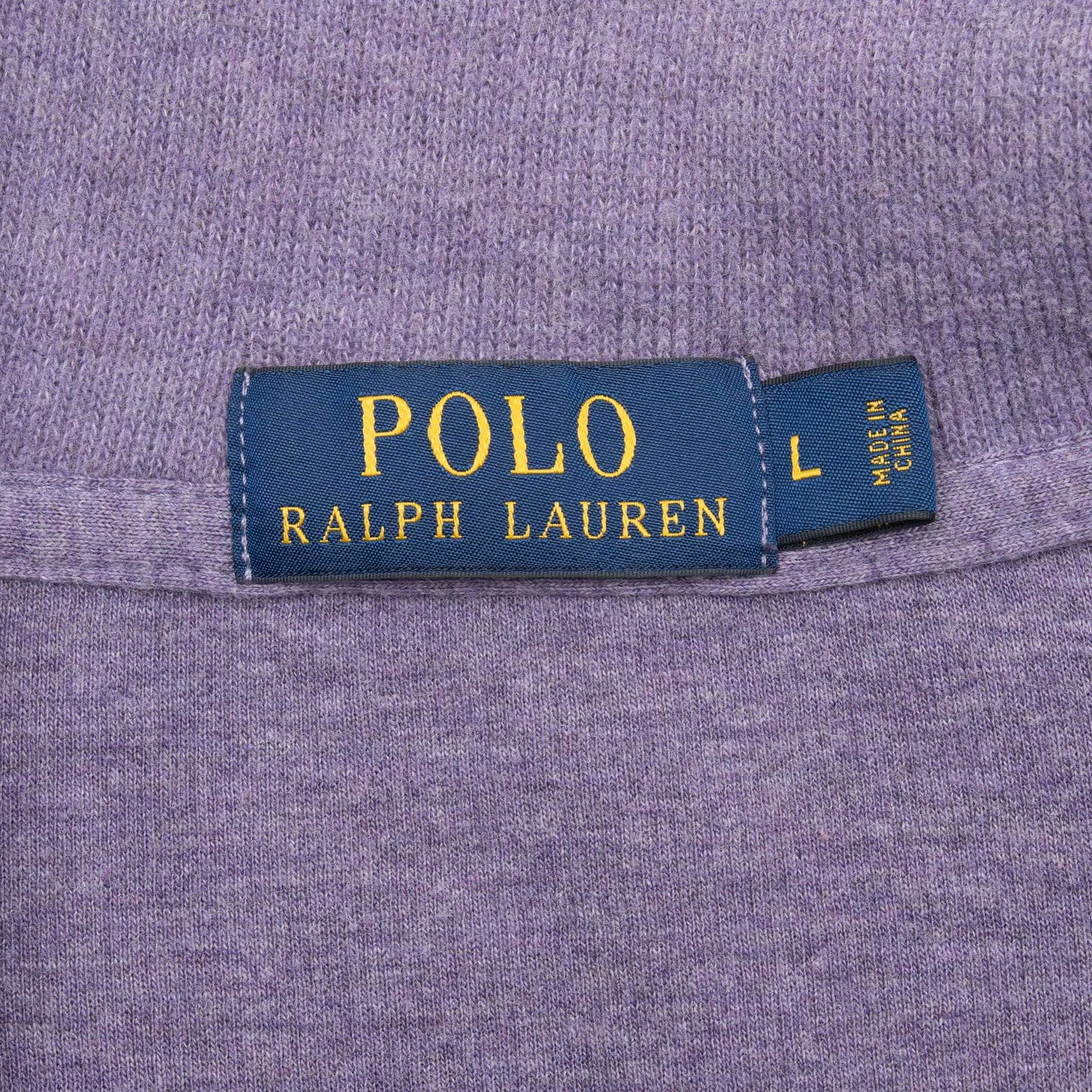 VINTAGE POLO RALPH LAUREN MAUVE QUARTER 1/4 ZIP SWEATER LARGE