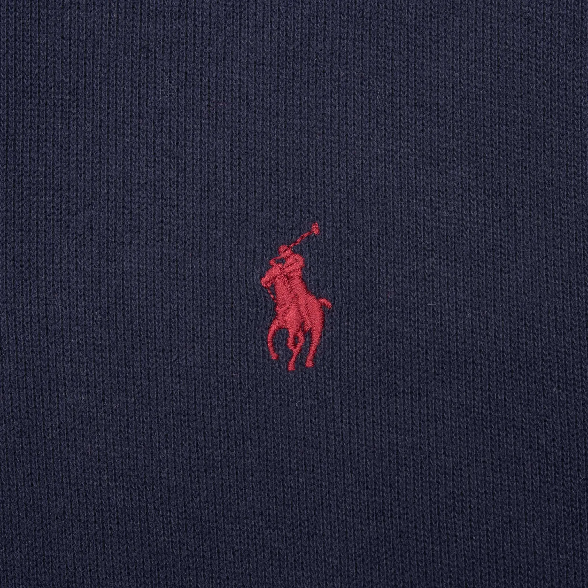VINTAGE POLO RALPH LAUREN NAVY BLUE QUARTER 1/4 ZIP SWEATER LARGE