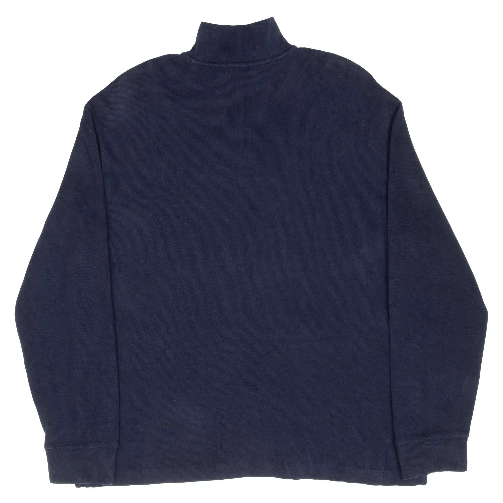 VINTAGE POLO RALPH LAUREN NAVY BLUE QUARTER 1/4 ZIP SWEATER LARGE