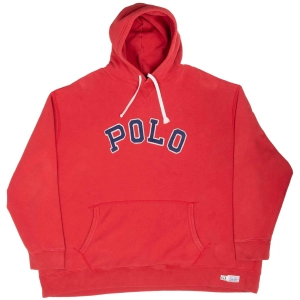 VINTAGE POLO RALPH LAUREN RED HOODIE SWEATSHIRT 4XL