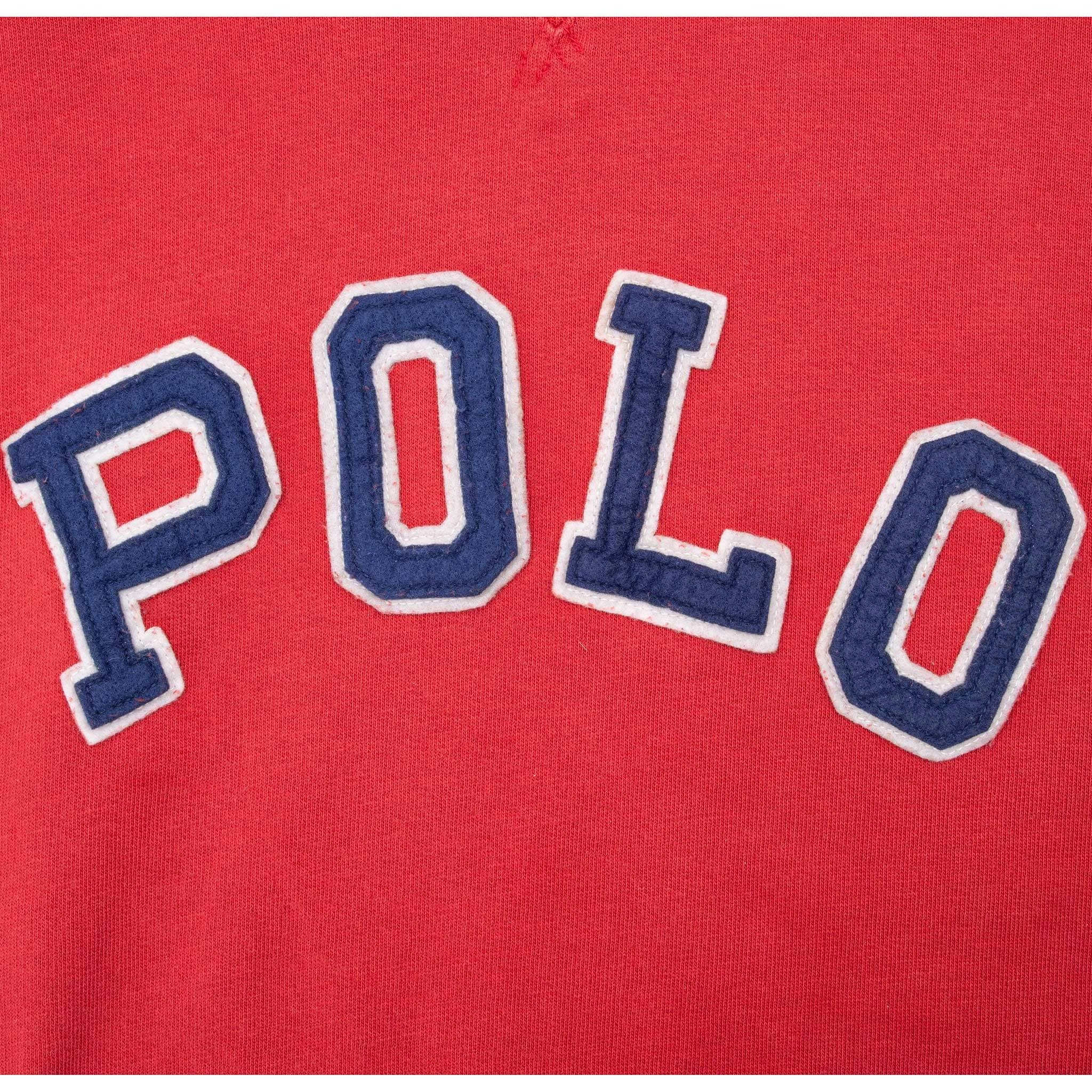 VINTAGE POLO RALPH LAUREN RED HOODIE SWEATSHIRT 4XL