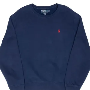 VINTAGE RALPH LAUREN 1990S CLASSIC BLUE CREWNECK SWEATSHIRT LARGE