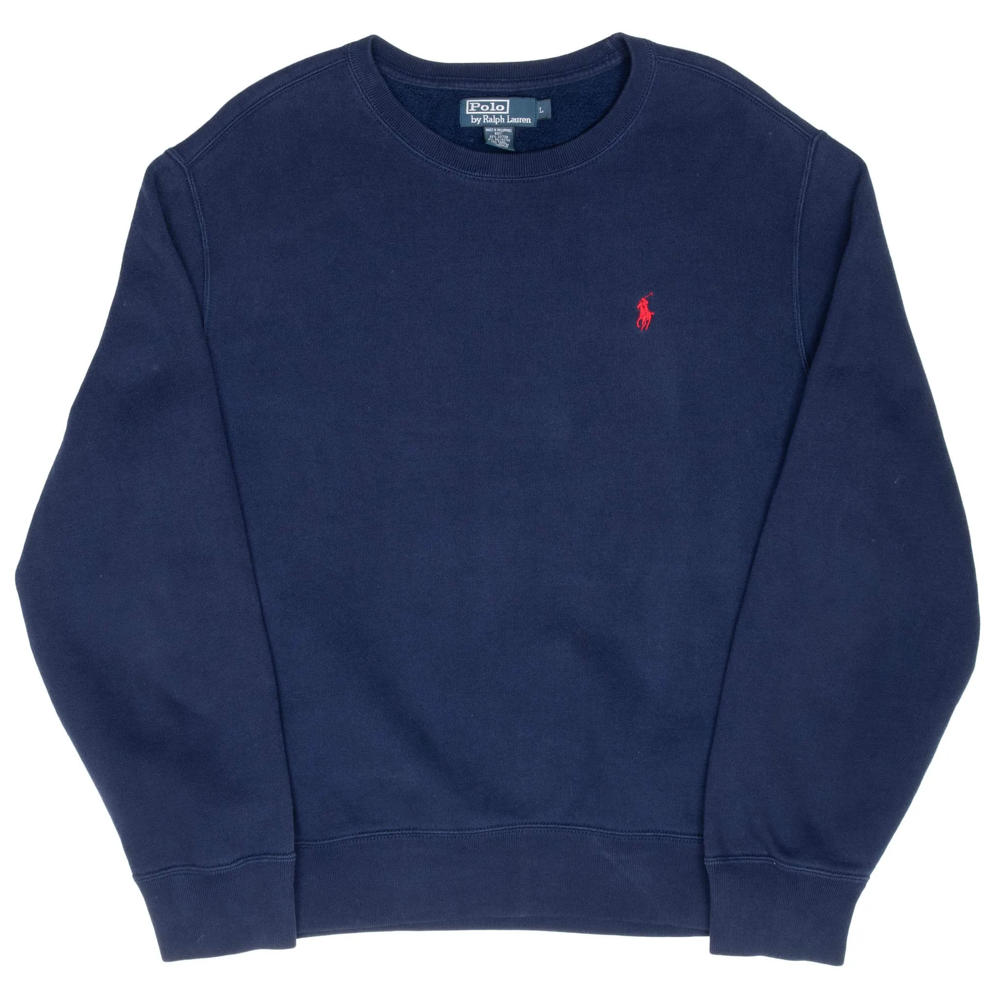VINTAGE RALPH LAUREN 1990S CLASSIC BLUE CREWNECK SWEATSHIRT LARGE