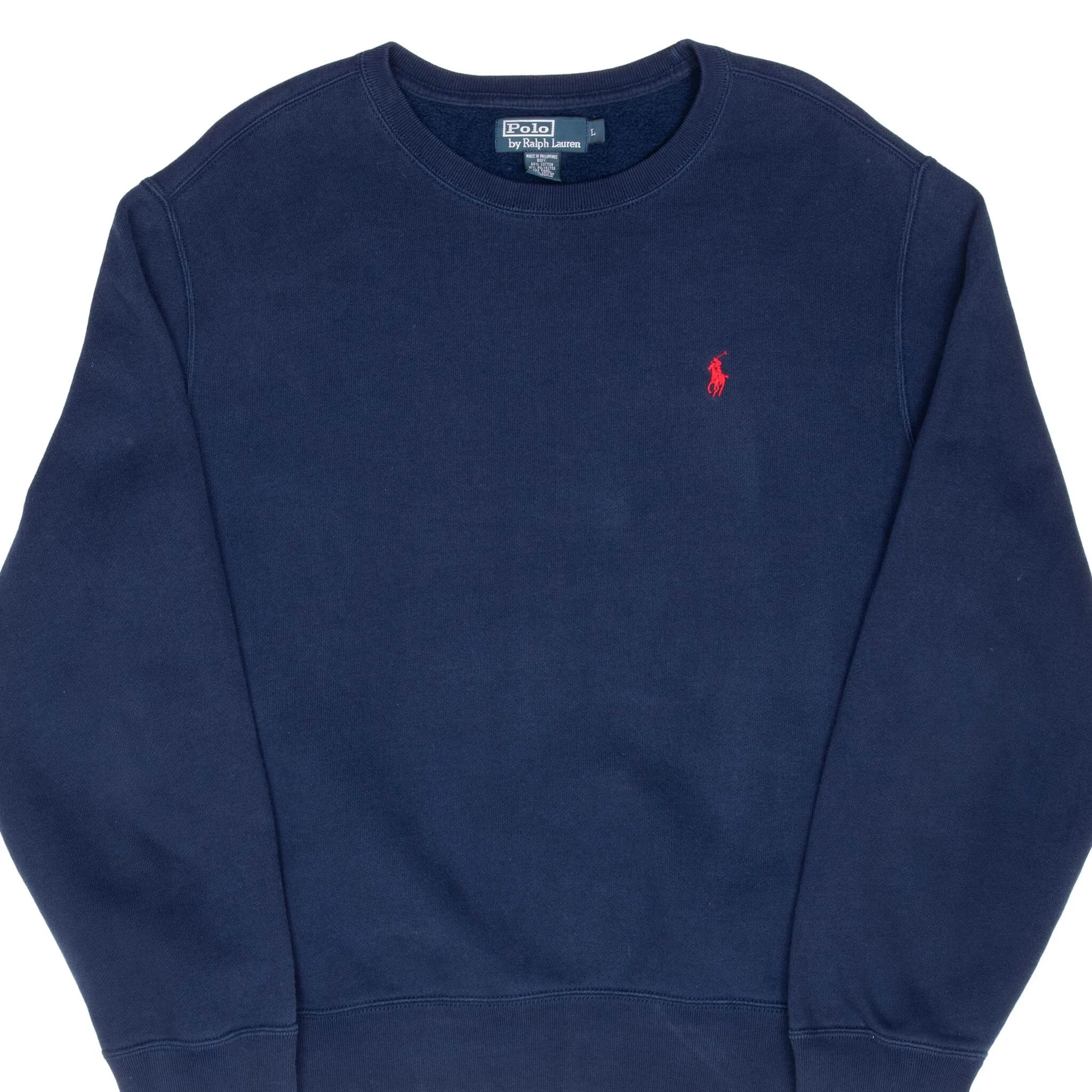 VINTAGE RALPH LAUREN 1990S CLASSIC BLUE CREWNECK SWEATSHIRT LARGE